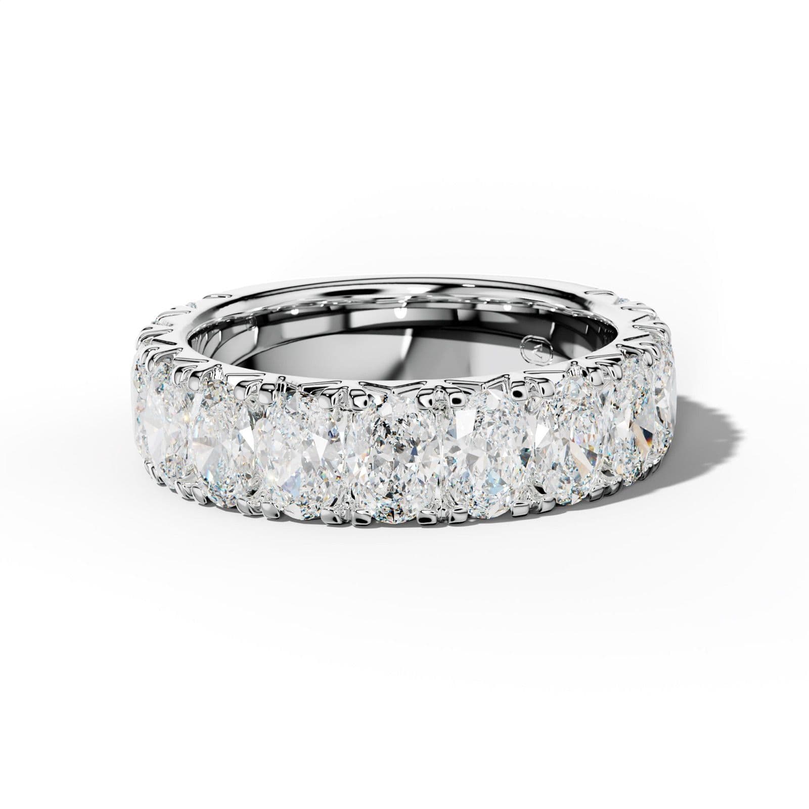 4.0 Carat Oval Diamond French Pave 3/4 Anniversary Band