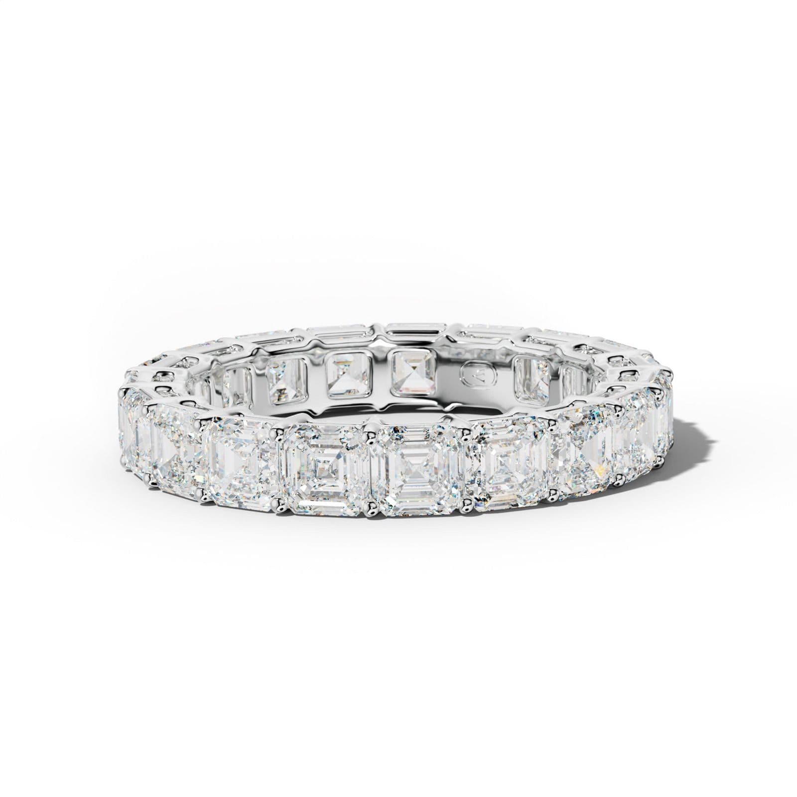 5.0 Carat Asscher Diamond Eternity Band Shared Prong