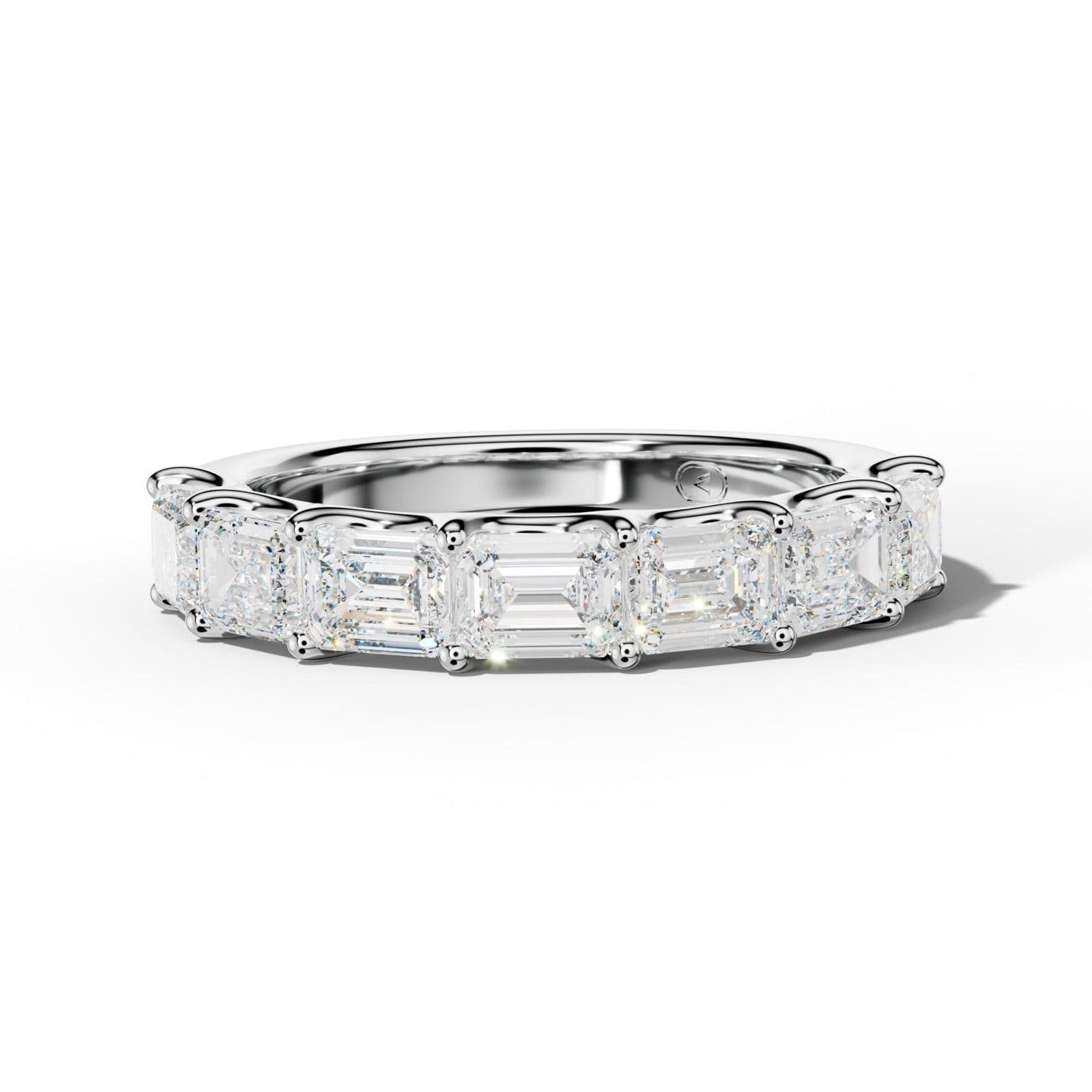 2.0 Carat East West Emerald Diamond Half Anniversary Band U Prong