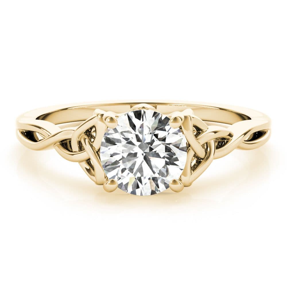 Celtic Love Knot Round Diamond Solitaire Engagement Ring