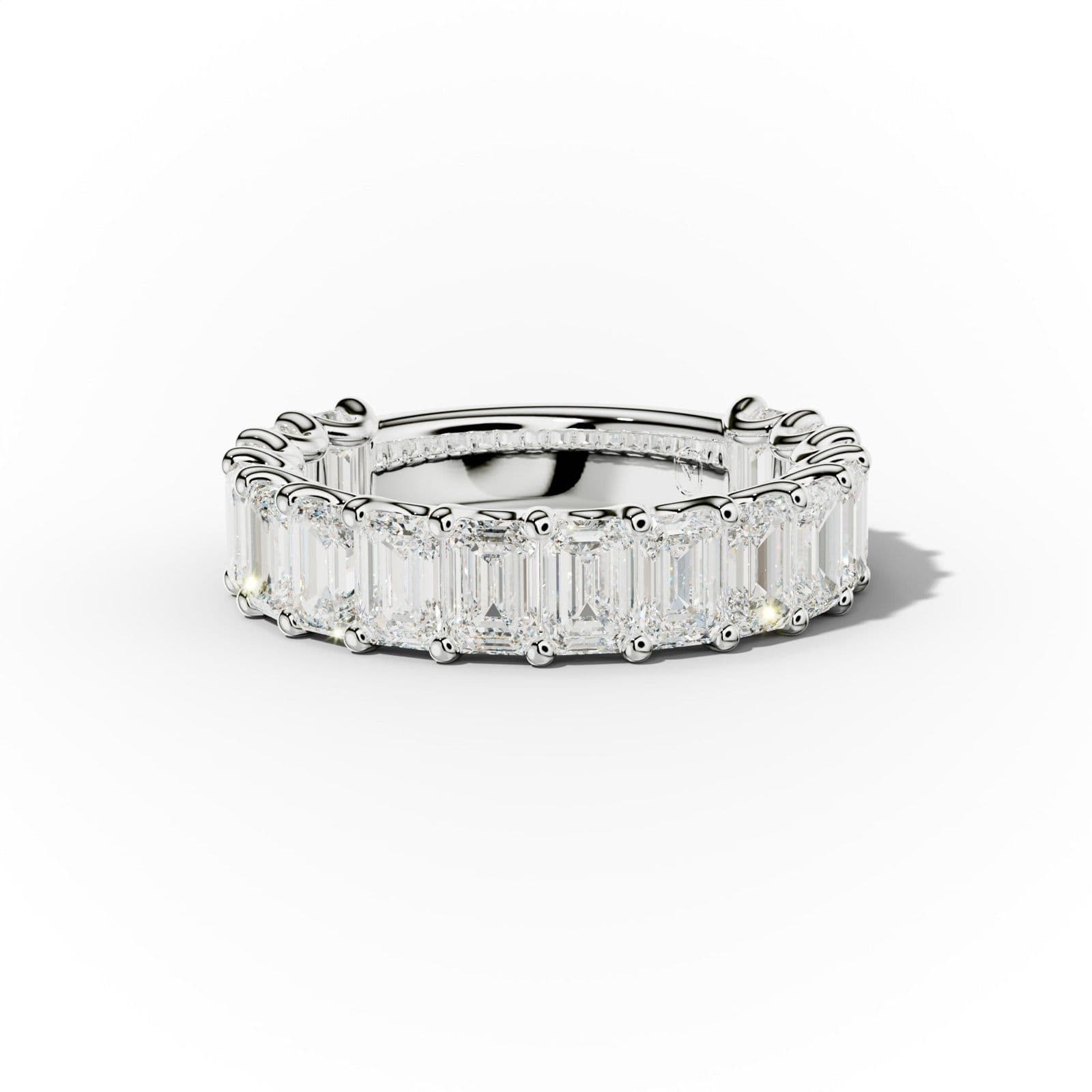 4.0 Carat Emerald Cut Diamond Anniversary Band U Prong