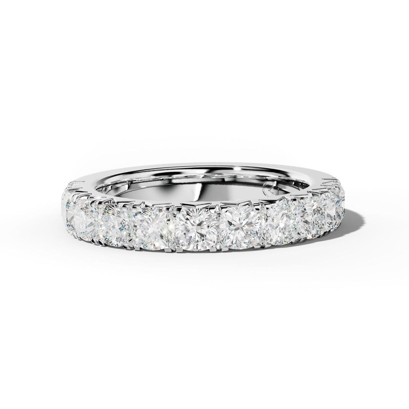 2.0 Carat Cushion Diamond French Pave Half Anniversary Band