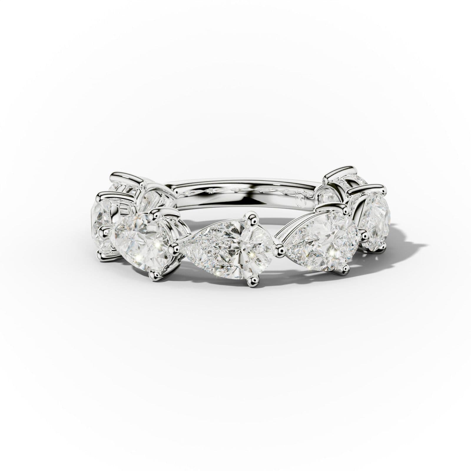 4.0 Carat East West Pear Shape Diamond Anniversary Band
