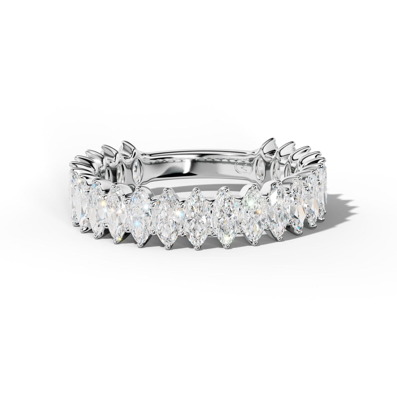 2.0 Carat Marquise Diamond 3/4 Anniversary Band Shared Prong Low-Set Design