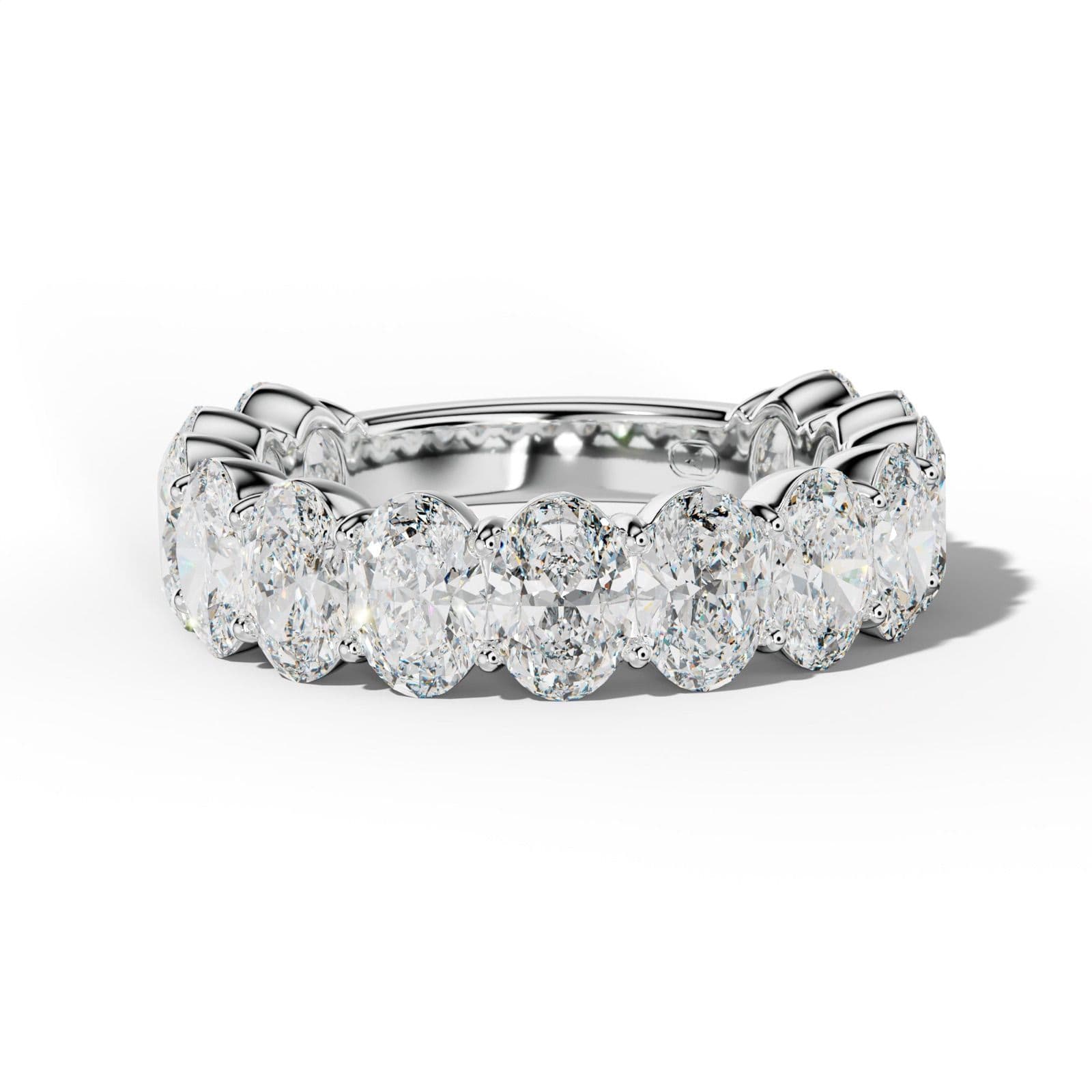 5.0 Carat Oval Diamond 3/4 Anniversary Band Shared Prong Low-Set Design