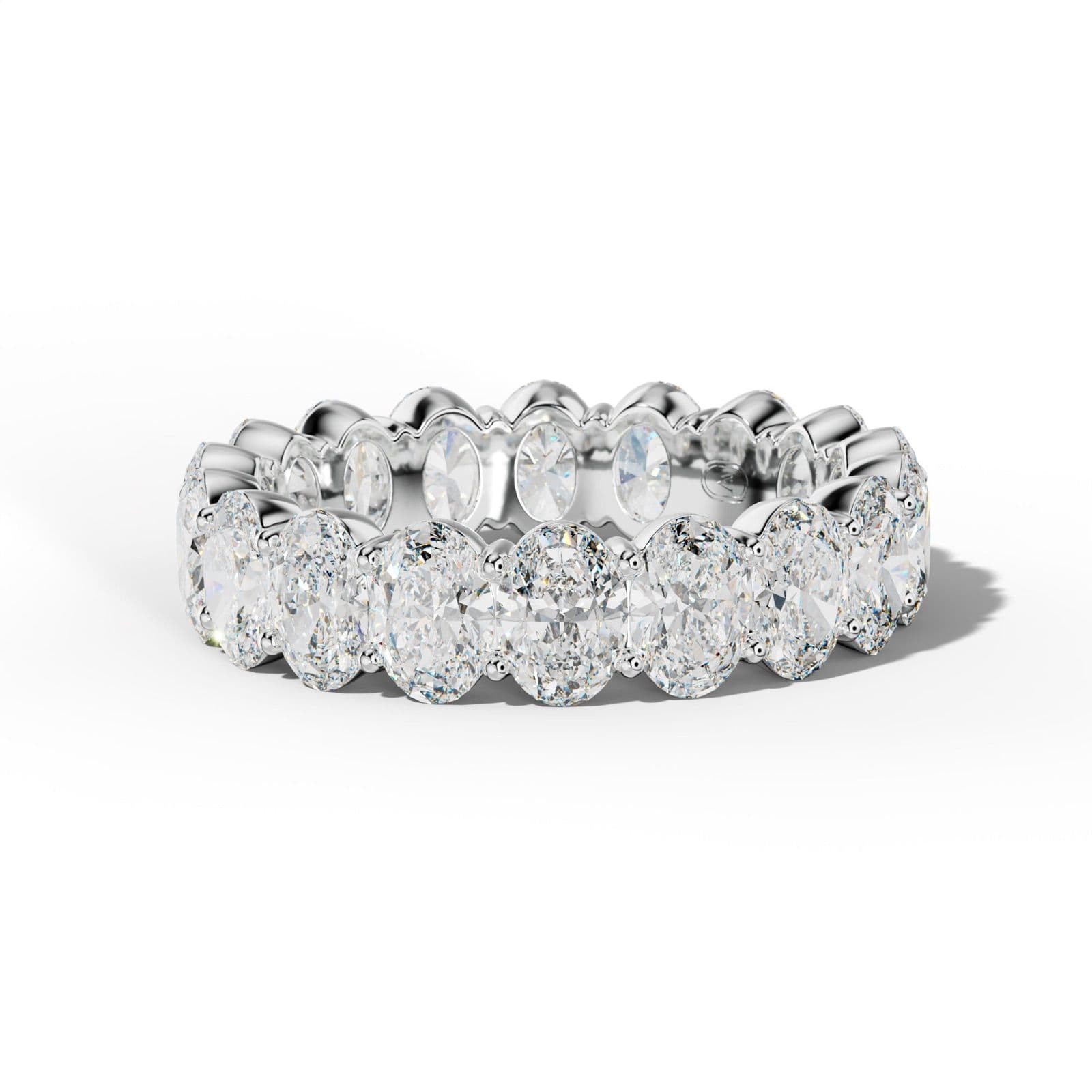 5.0 Carat Oval Diamond Eternity Band Shared Prong Low-Set Design