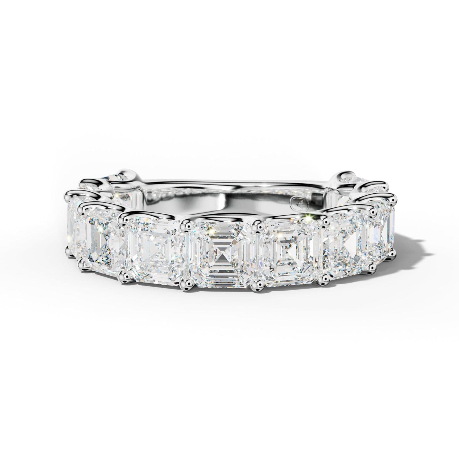 6.0 Carat Asscher Diamond 3/4 Anniversary Band U Prong