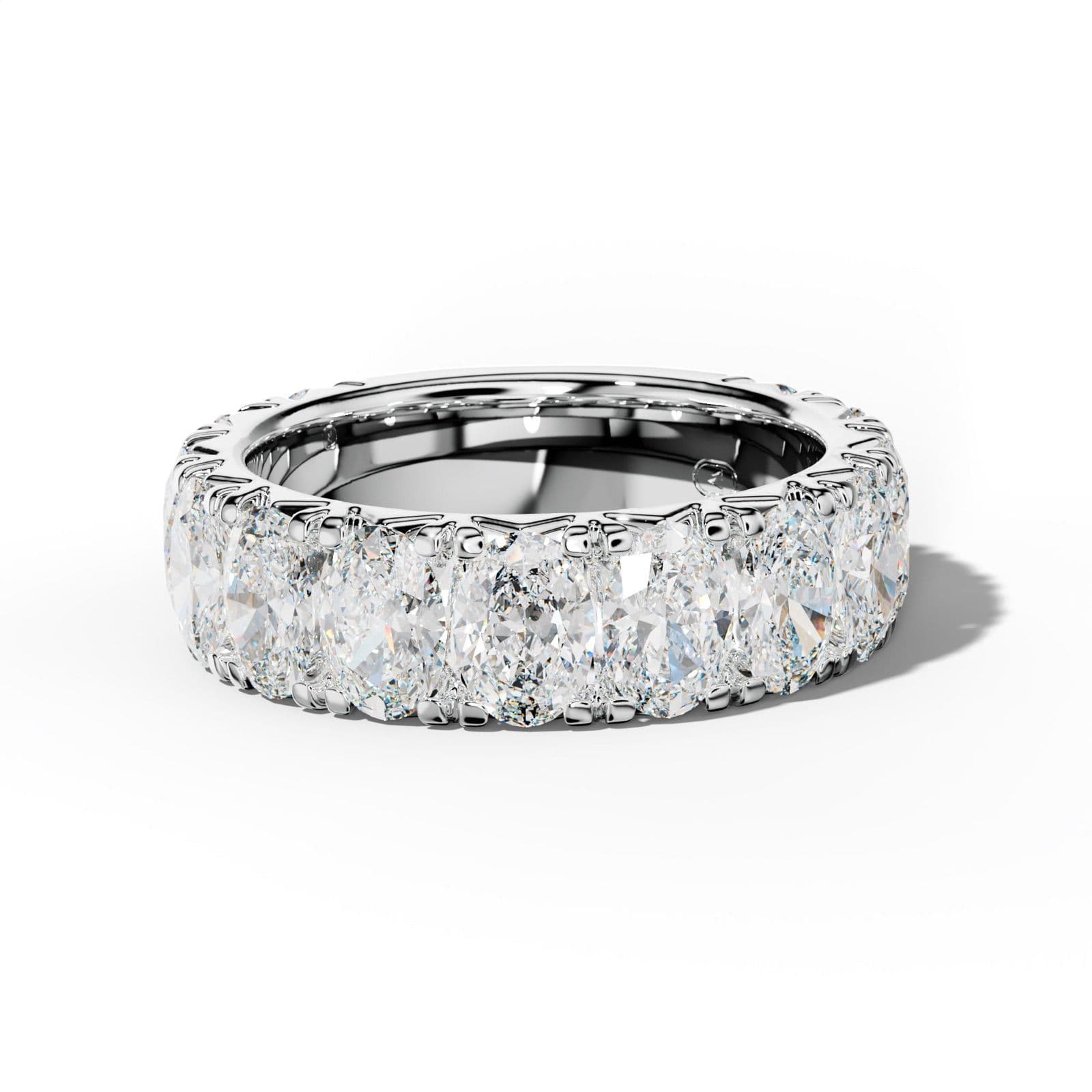 5.0 Carat Oval Diamond French Pave 3/4 Anniversary Band