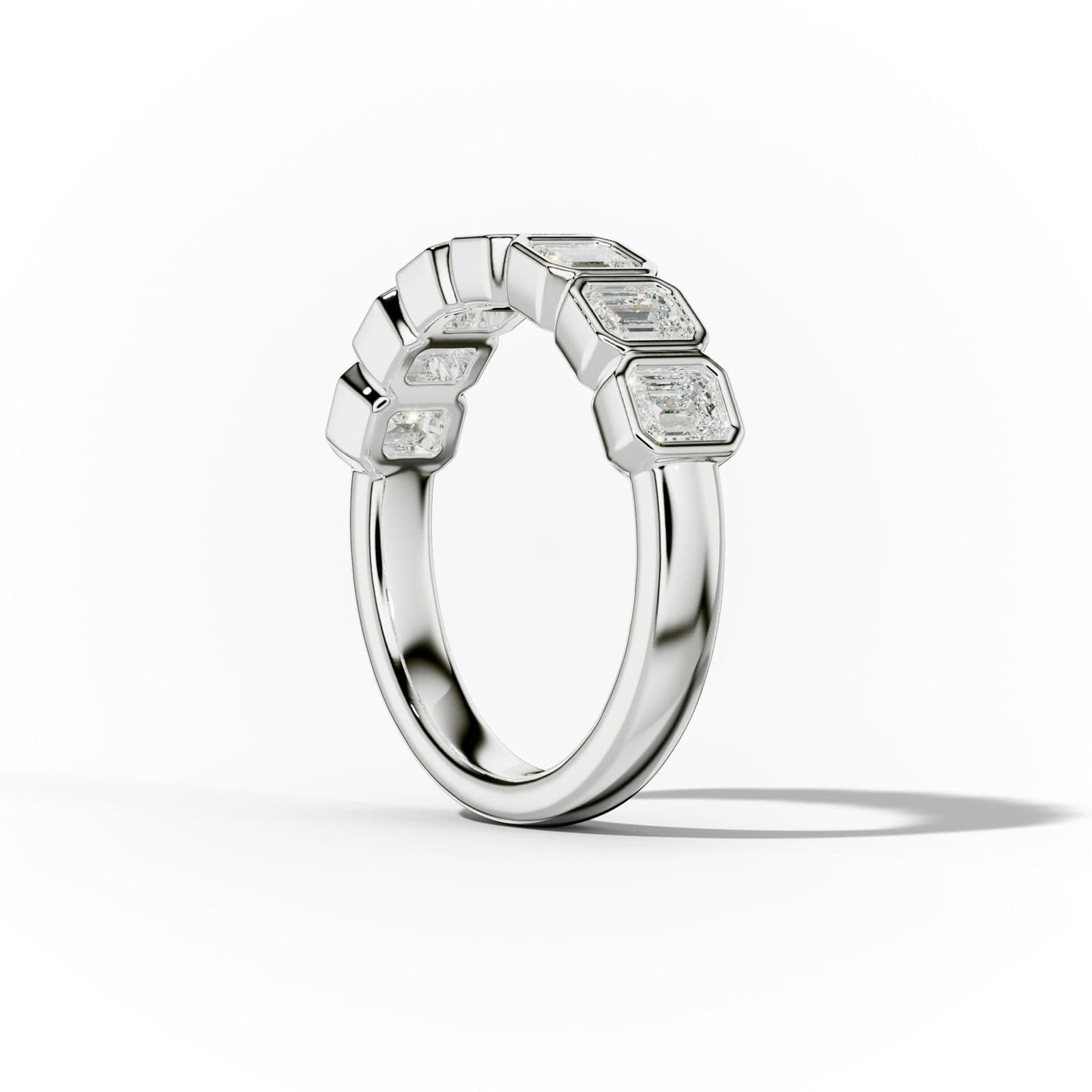 1.0 Carat Bezel Set Emerald Cut Diamond Anniversary Band