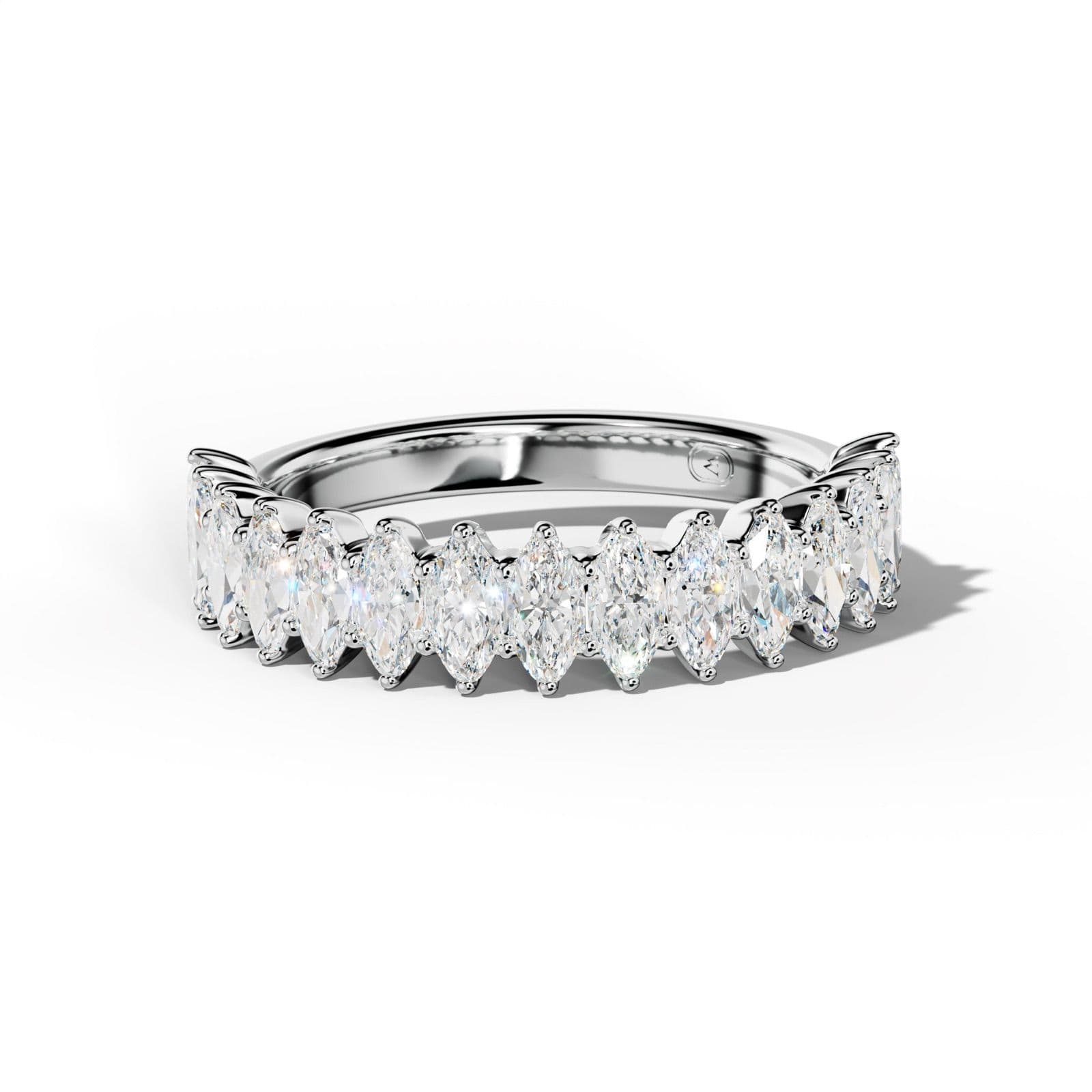 1.0 Carat Marquise Diamond Half Anniversary Band Shared Prong Low-Set Design