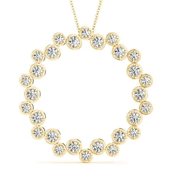 1.00 ctw Diamond Circle Necklace Pendant-VIRABYANI