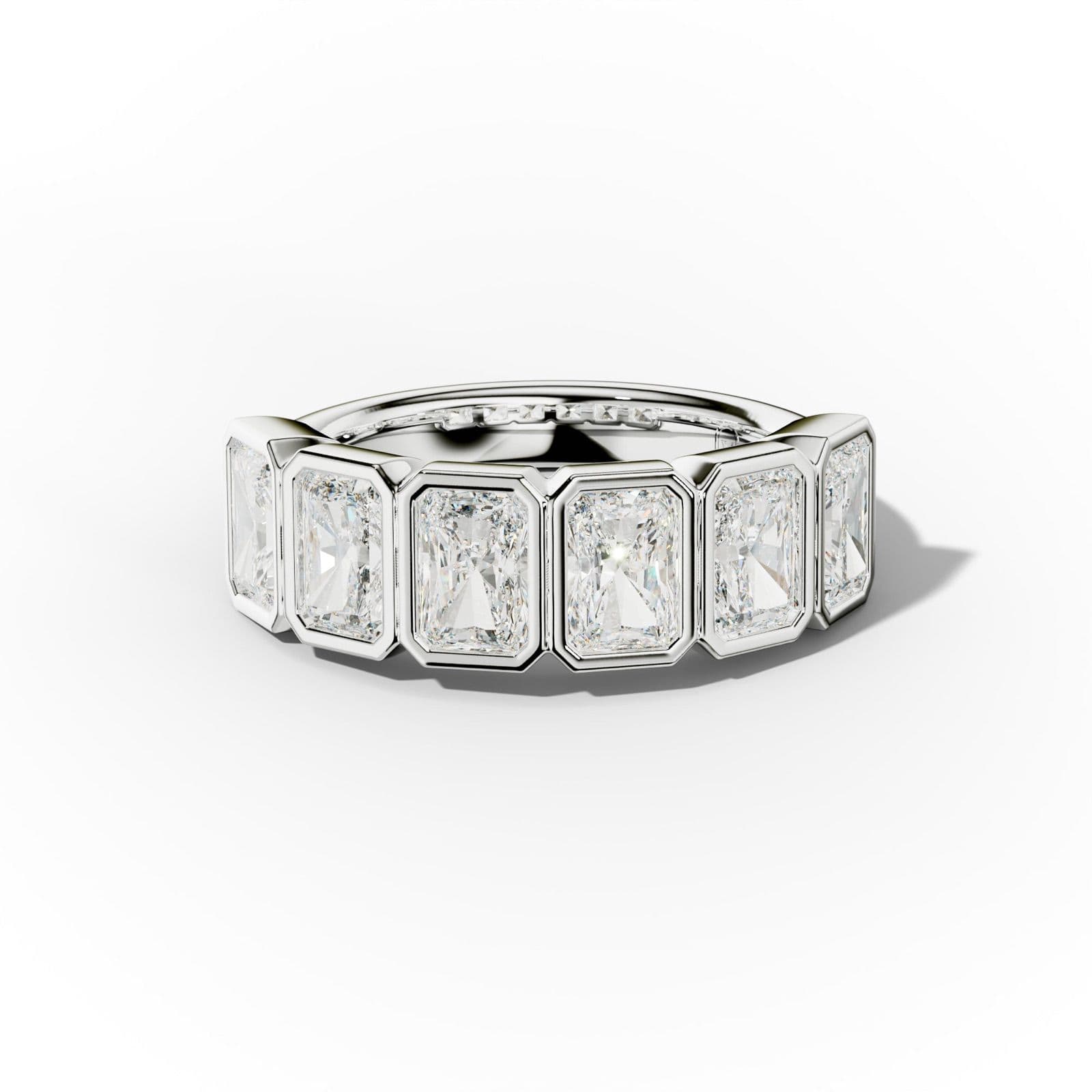 3.0 Carat Bezel Set Radiant Cut Diamond Anniversary Band