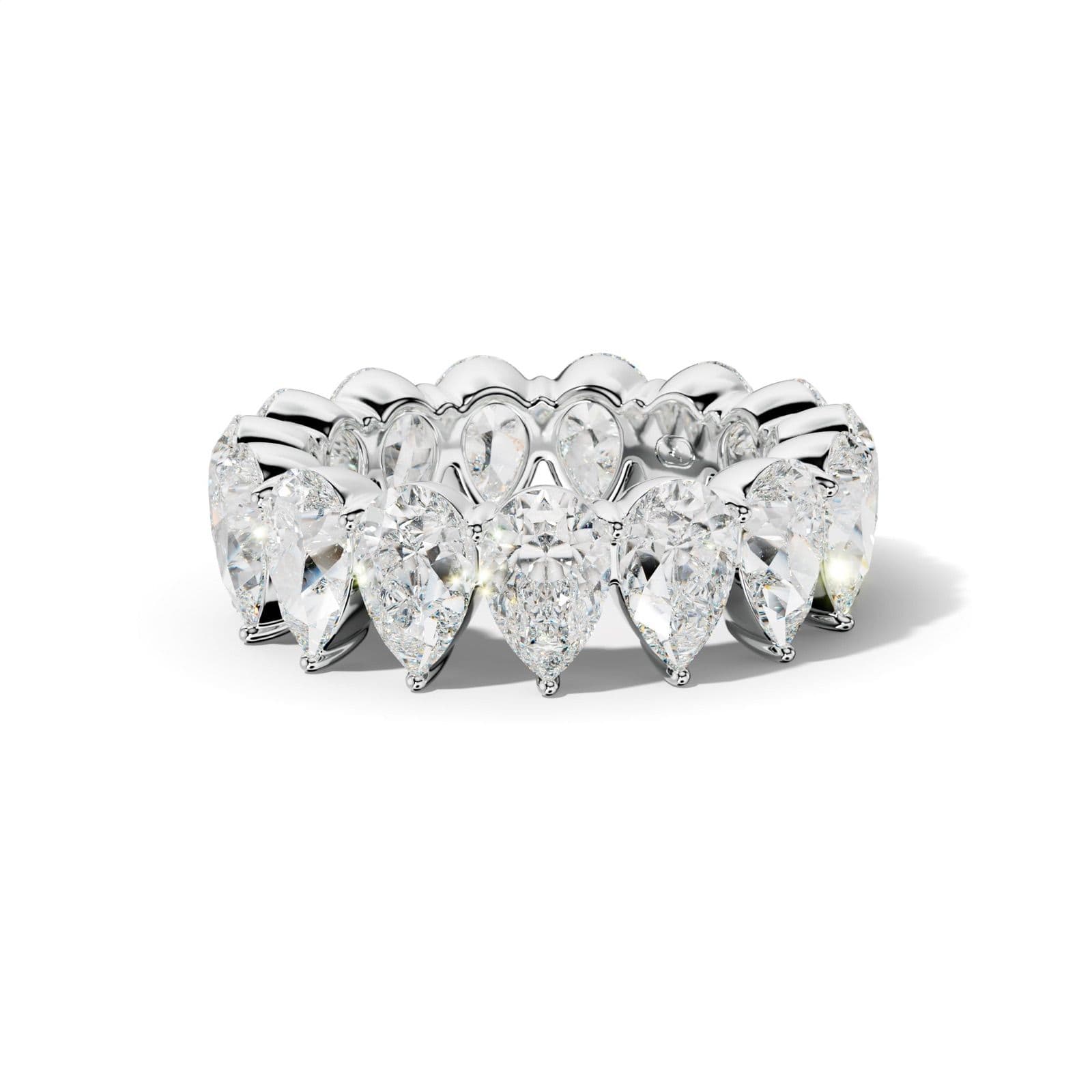 8.0 Carat Pear Shape Diamond Eternity Band Shared Prong Low-Set Design