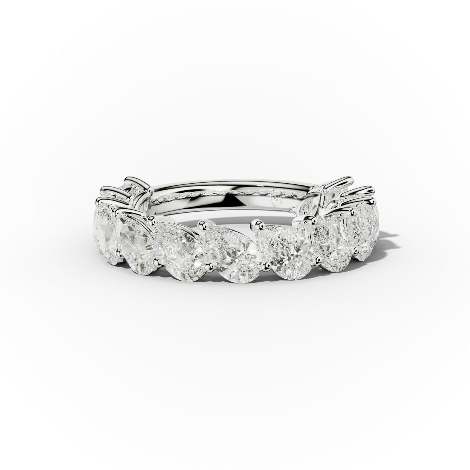 3.0 Carat Slanted Pear Diamond Anniversary Band