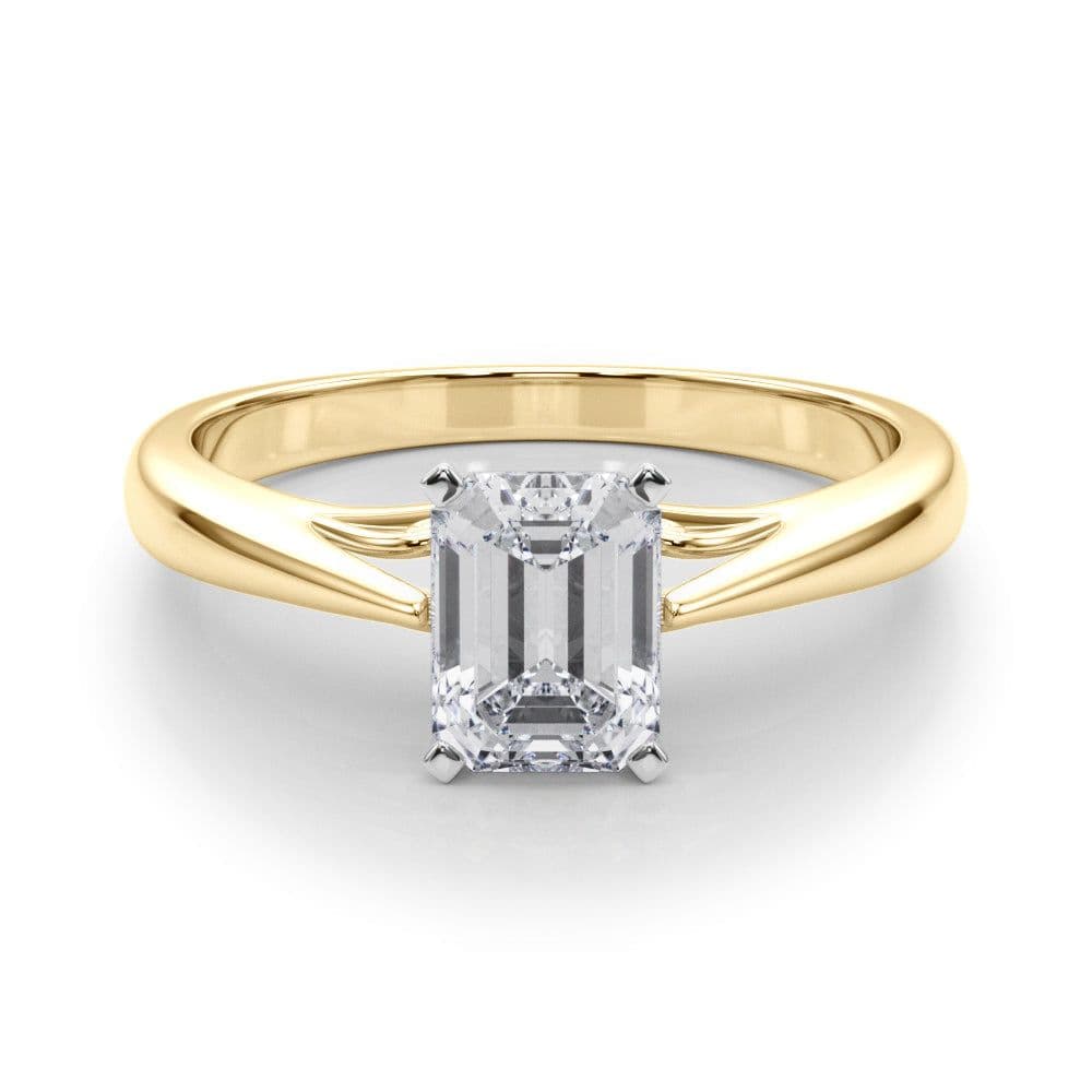 Katerina Emerald Diamond Solitaire Engagement Ring