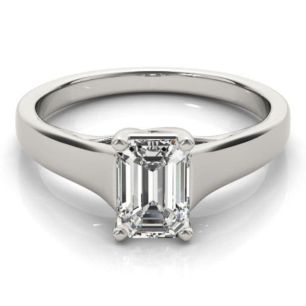 Evelyn Emerald Diamond Solitaire Engagement Ring
