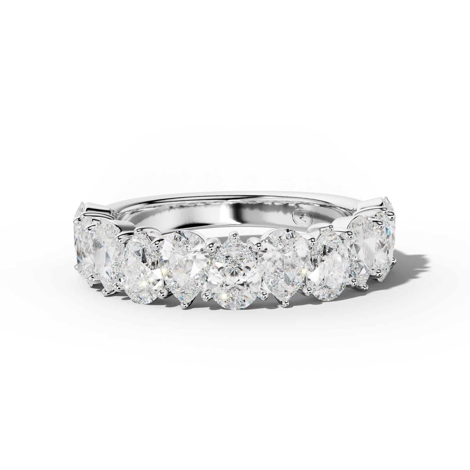 3.0 Carat Pear Shape Diamond Half Anniversary Band Shared Prong Low-Set Design