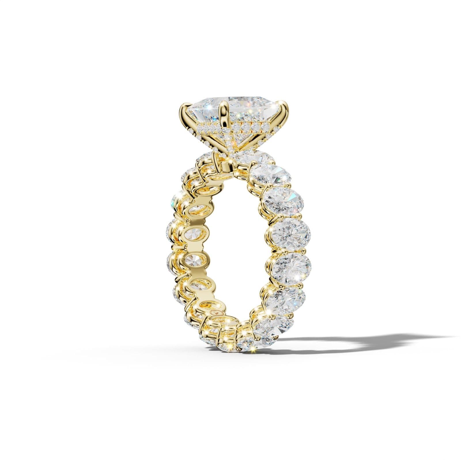 Amoura Princess Cut Engagement Ring With Oval Side Stones