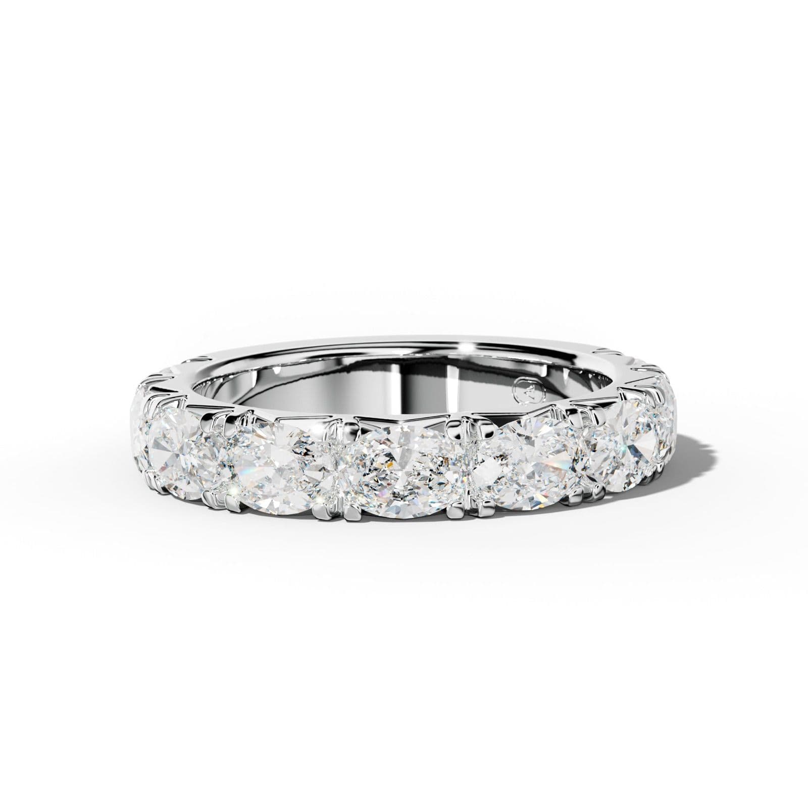 2.0 Carat East West Oval Diamond French Pave 3/4 Anniversary Band
