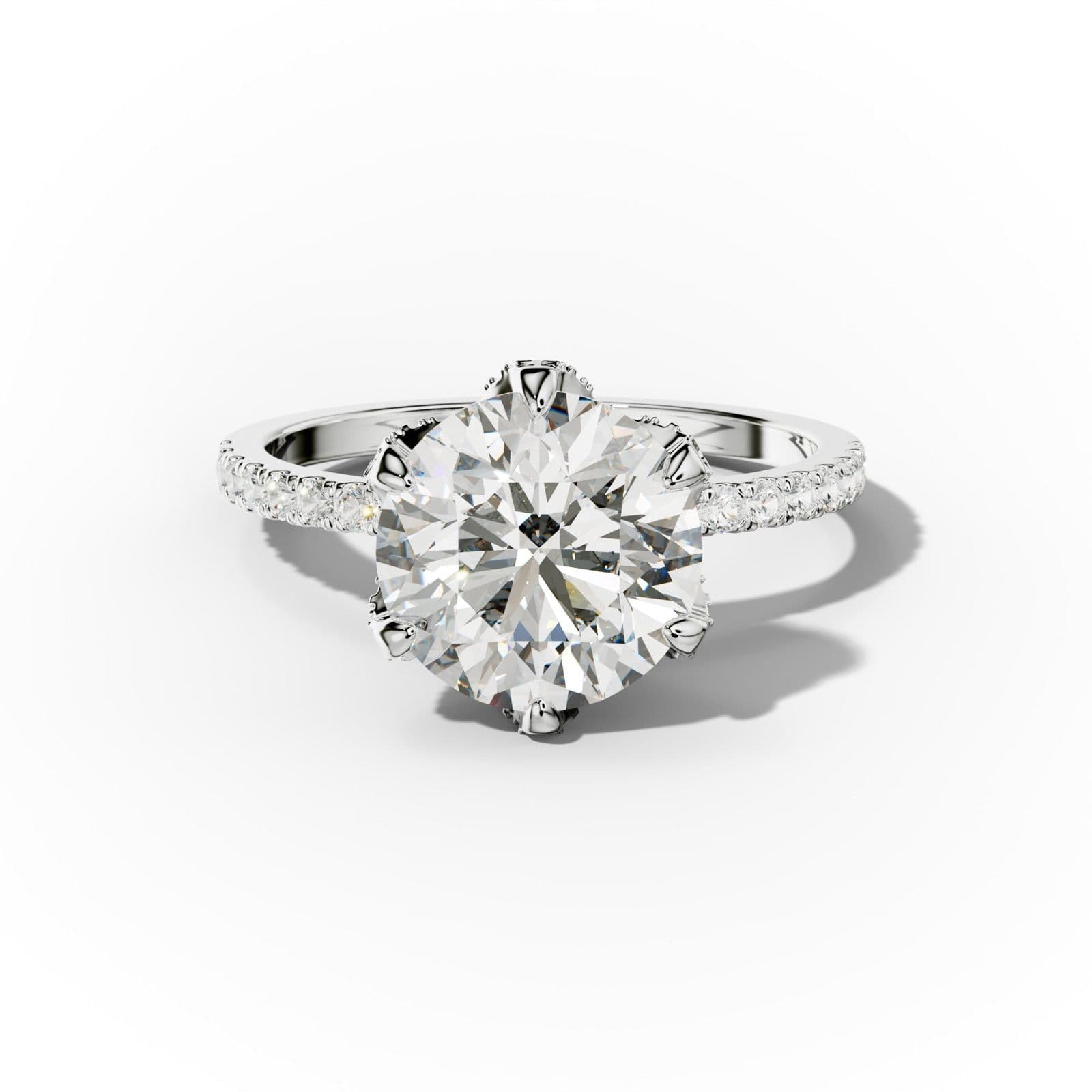 Charlotte Six Prong Round Diamond Engagement Ring