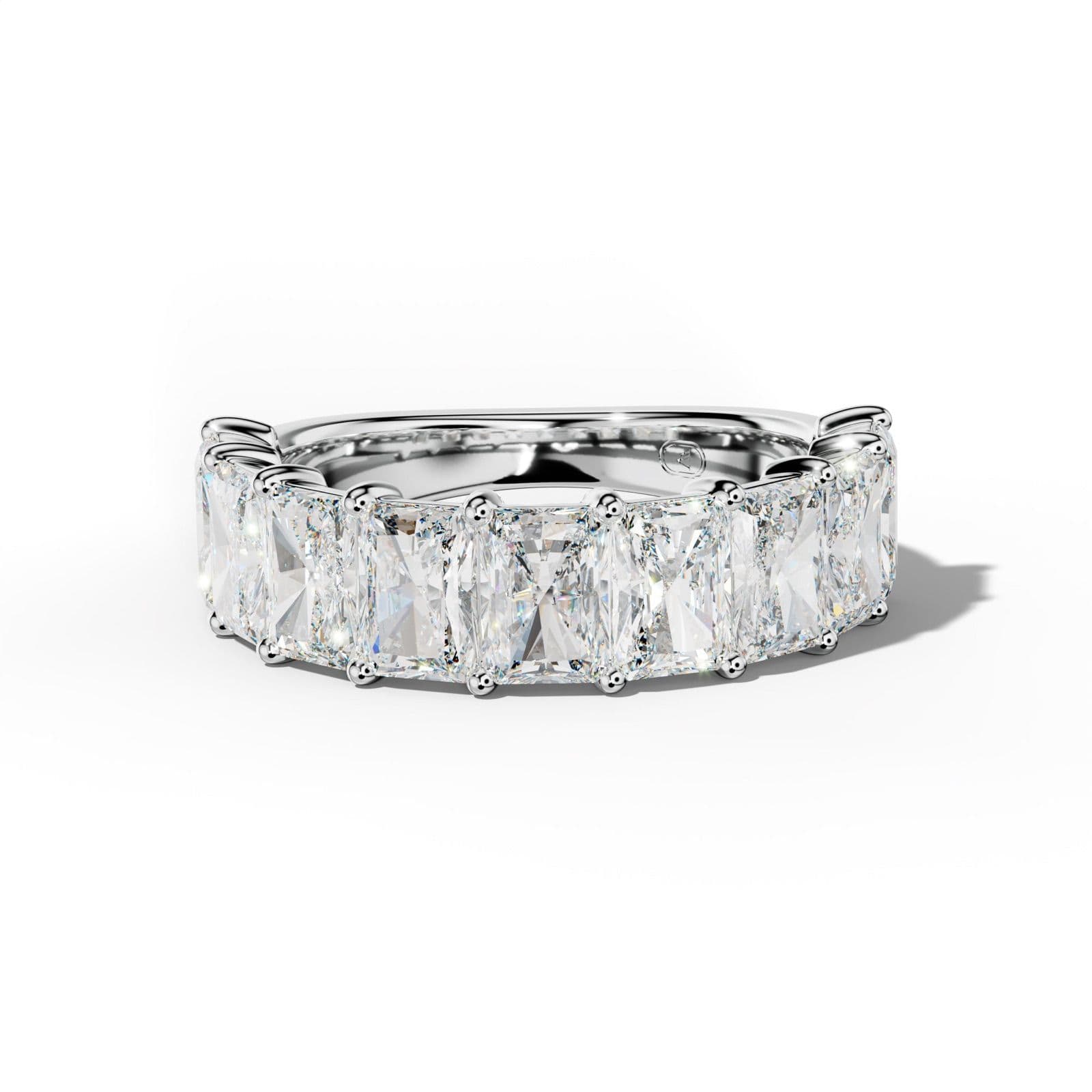 7.0 Carat Radiant Diamond 3/4 Anniversary Band Shared Prong Low-Set Design