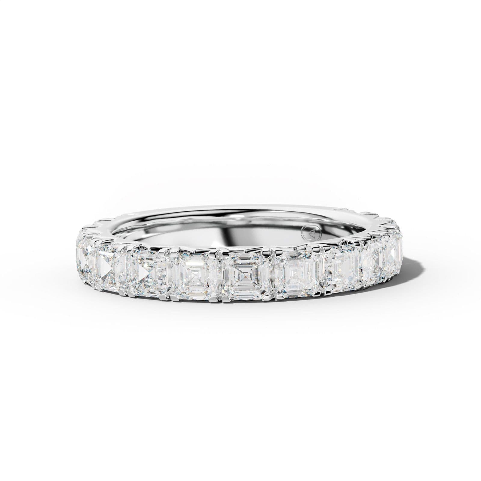 3.0 Carat Asscher Diamond French Pave 3/4 Anniversary Band
