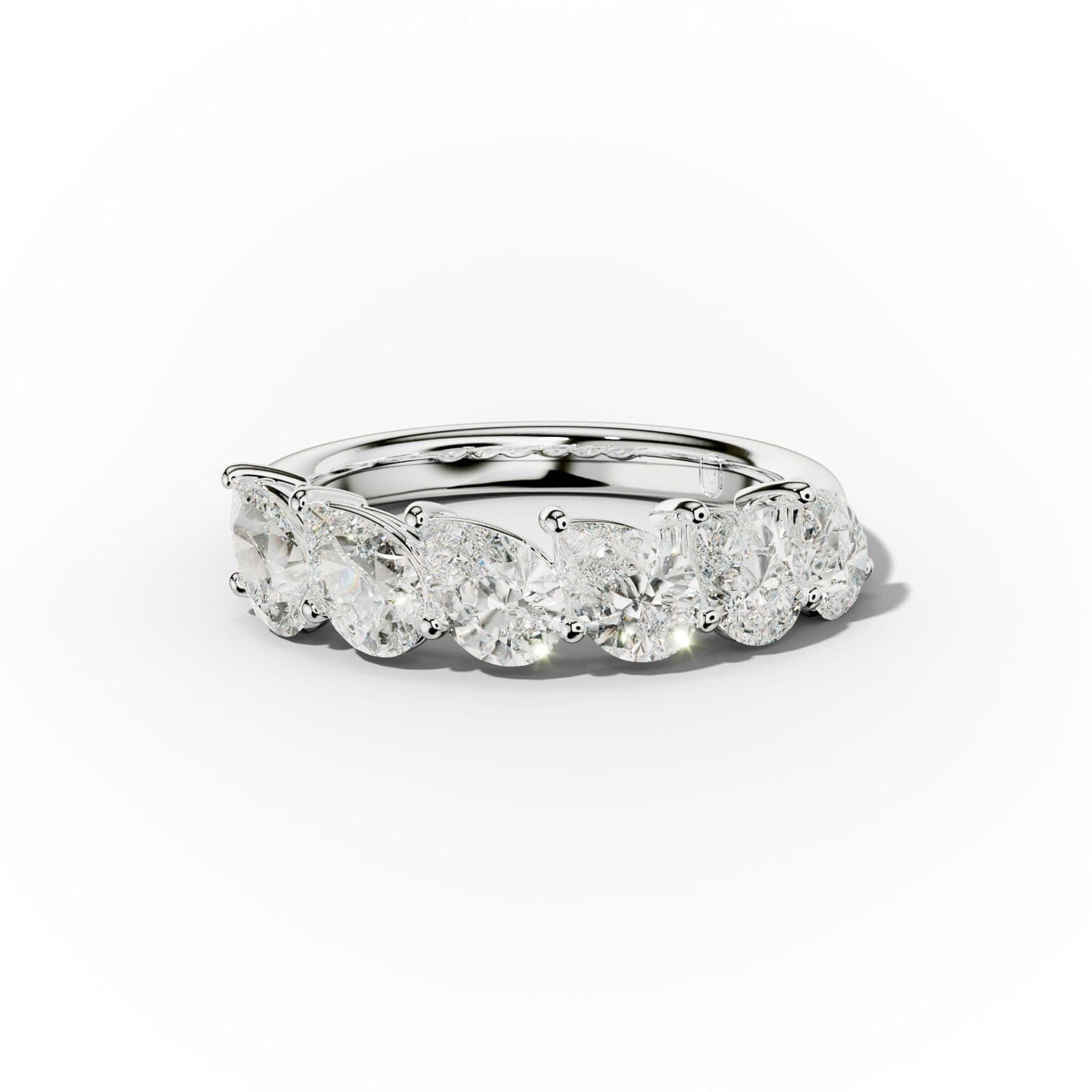 2.0 Carat Slanted Pear Diamond Anniversary Band