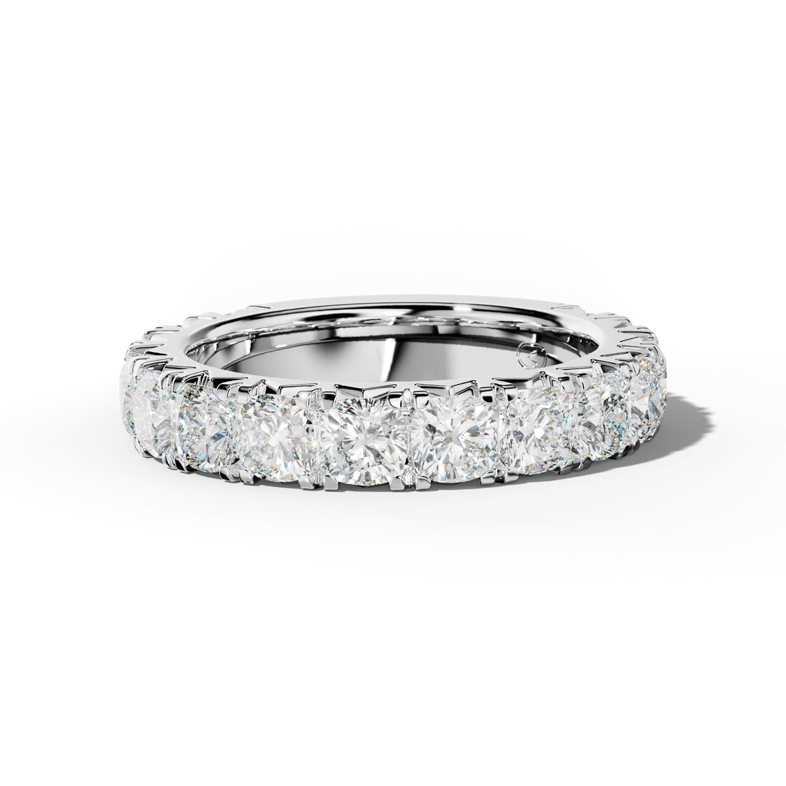 4.0 Carat Cushion Diamond French Pave 3/4 Anniversary Band