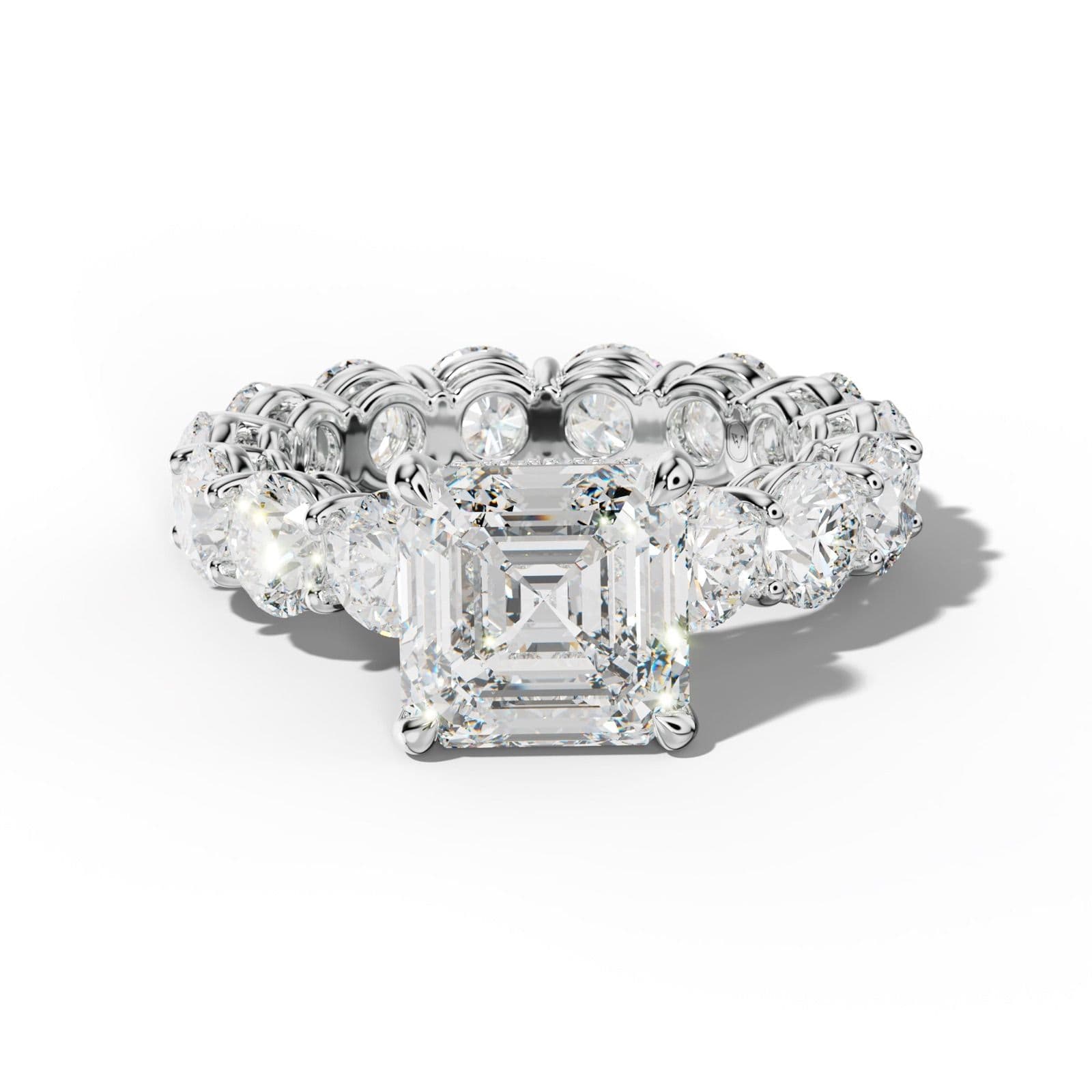 Maddie Asscher Diamond Engagement Ring With Round Side Stones