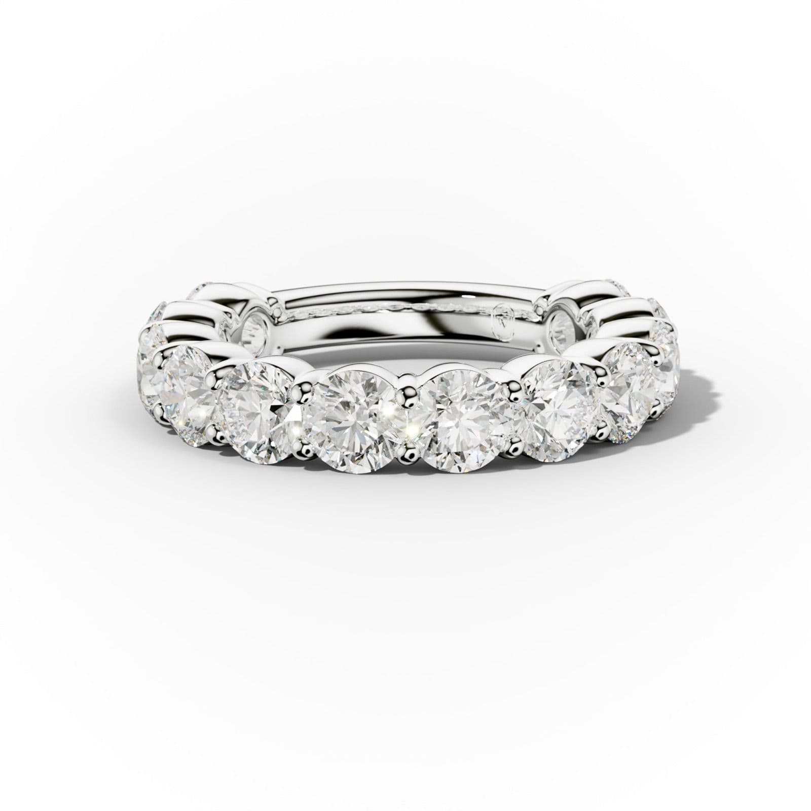 4.0 Carat Round Cut Diamond Classic 3/4 Eternity Band Shared Prong