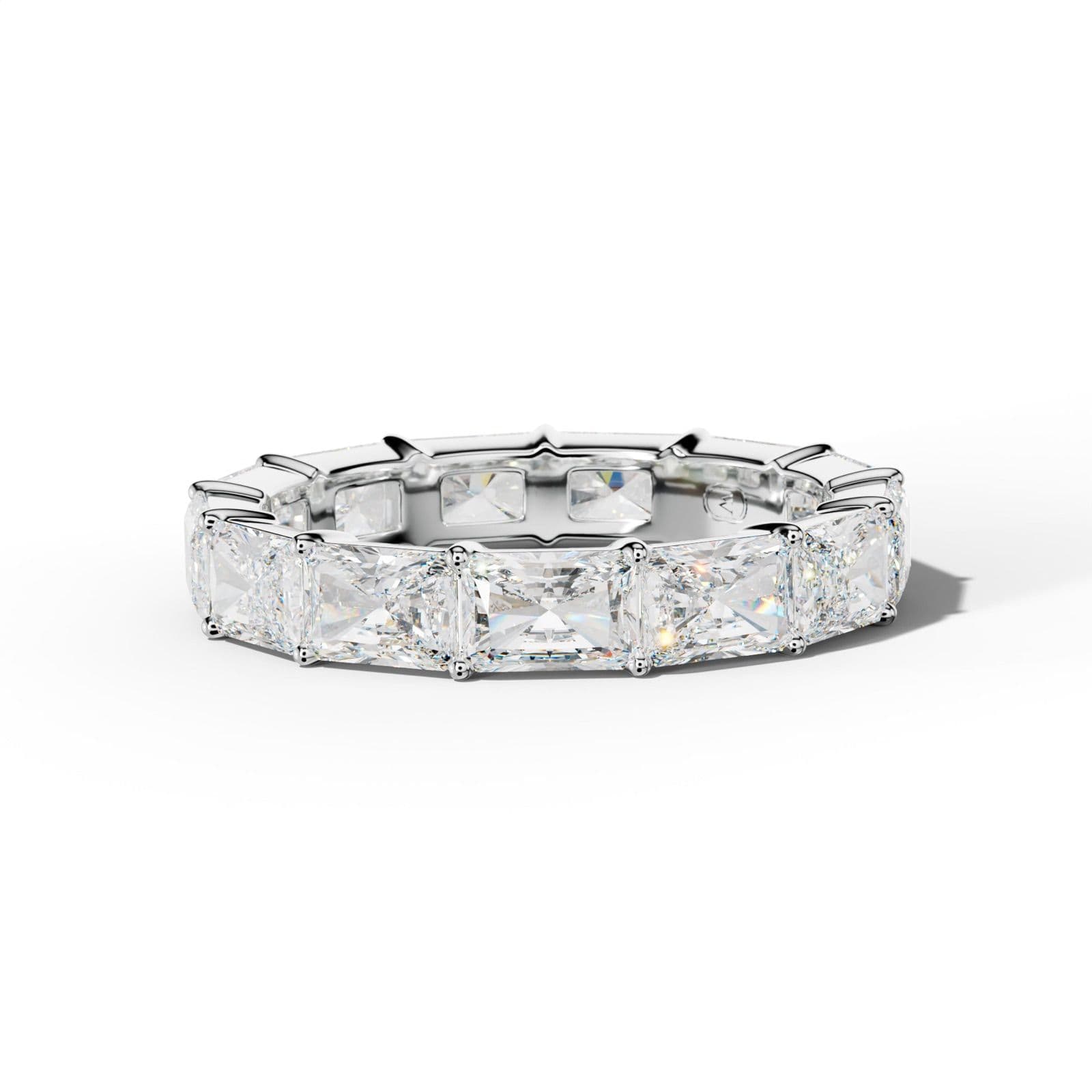 5.0 Carat East West Radiant Diamond Eternity Band Shared Prong Low-Set Design