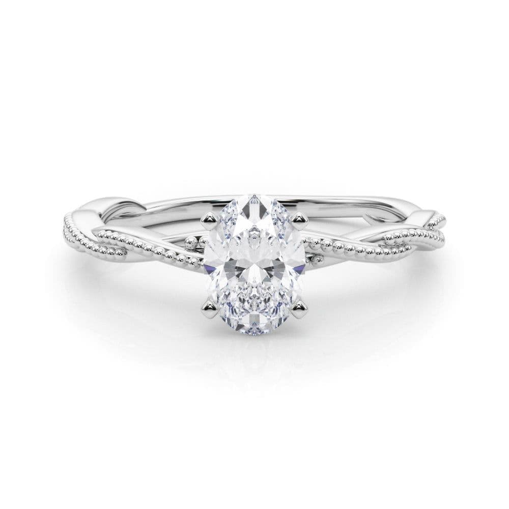Anastasia Twisted Vine Oval Diamond Solitaire Engagement Ring