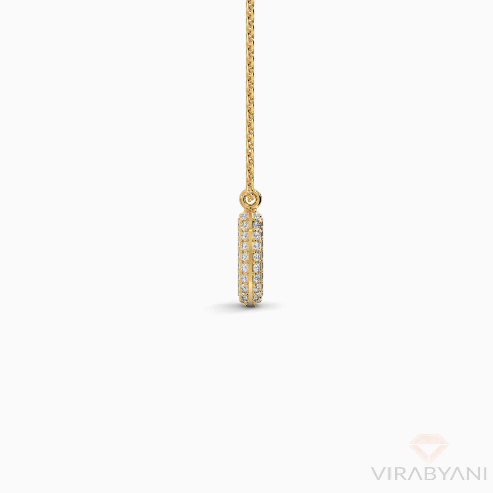 Double Sided Diamond & Sapphirre Pear Shaped AMoré Pavé Necklace