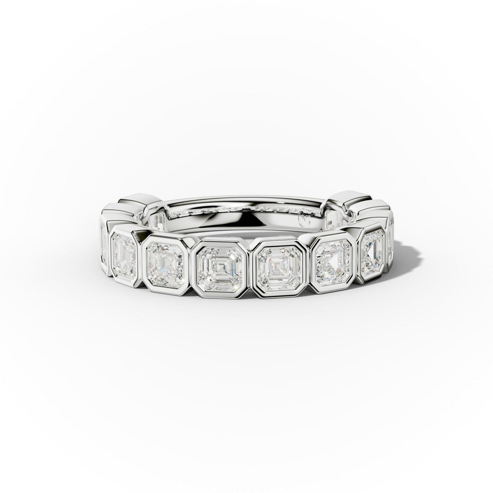 2.0 Carat Bezel Set Asscher Cut Diamond Anniversary Band