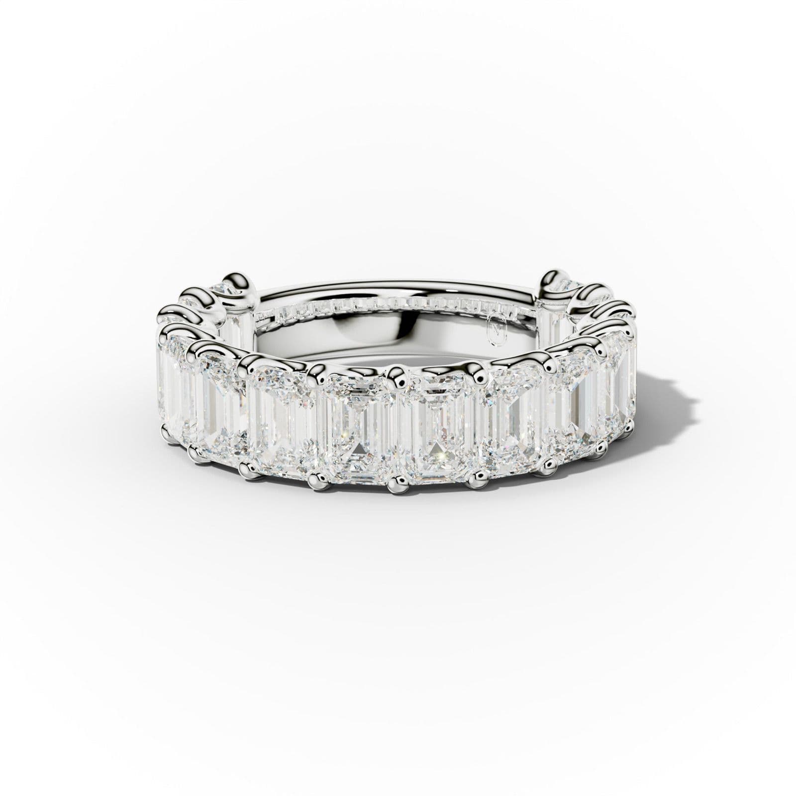 5.0 Carat Emerald Cut Diamond Anniversary Band U Prong