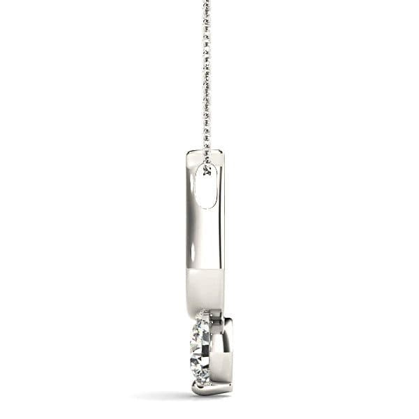 Single Prong Round Diamond Solitaire Necklace Pendant-VIRABYANI