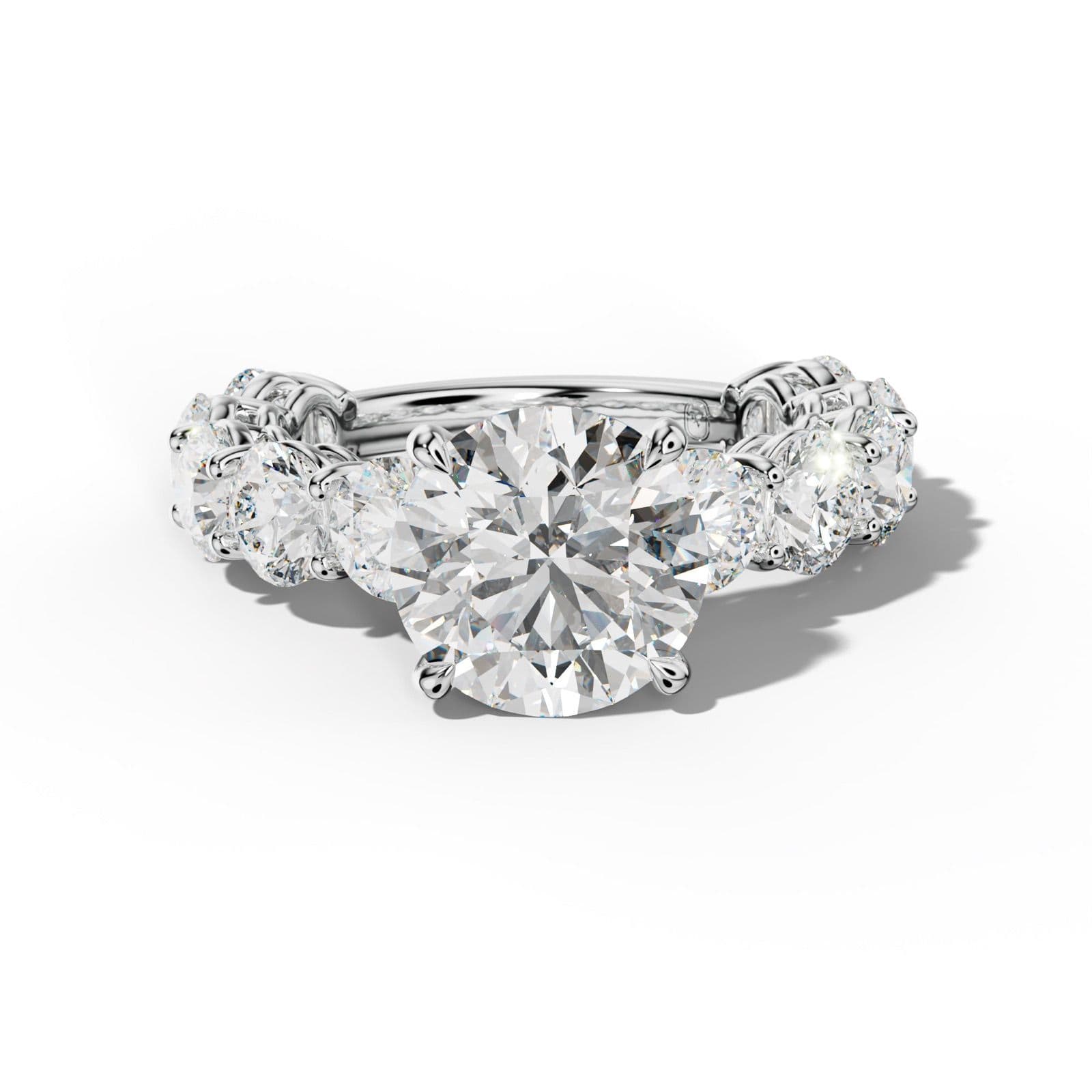 Johanna Round Diamond Engagement Ring With Round Side Stones