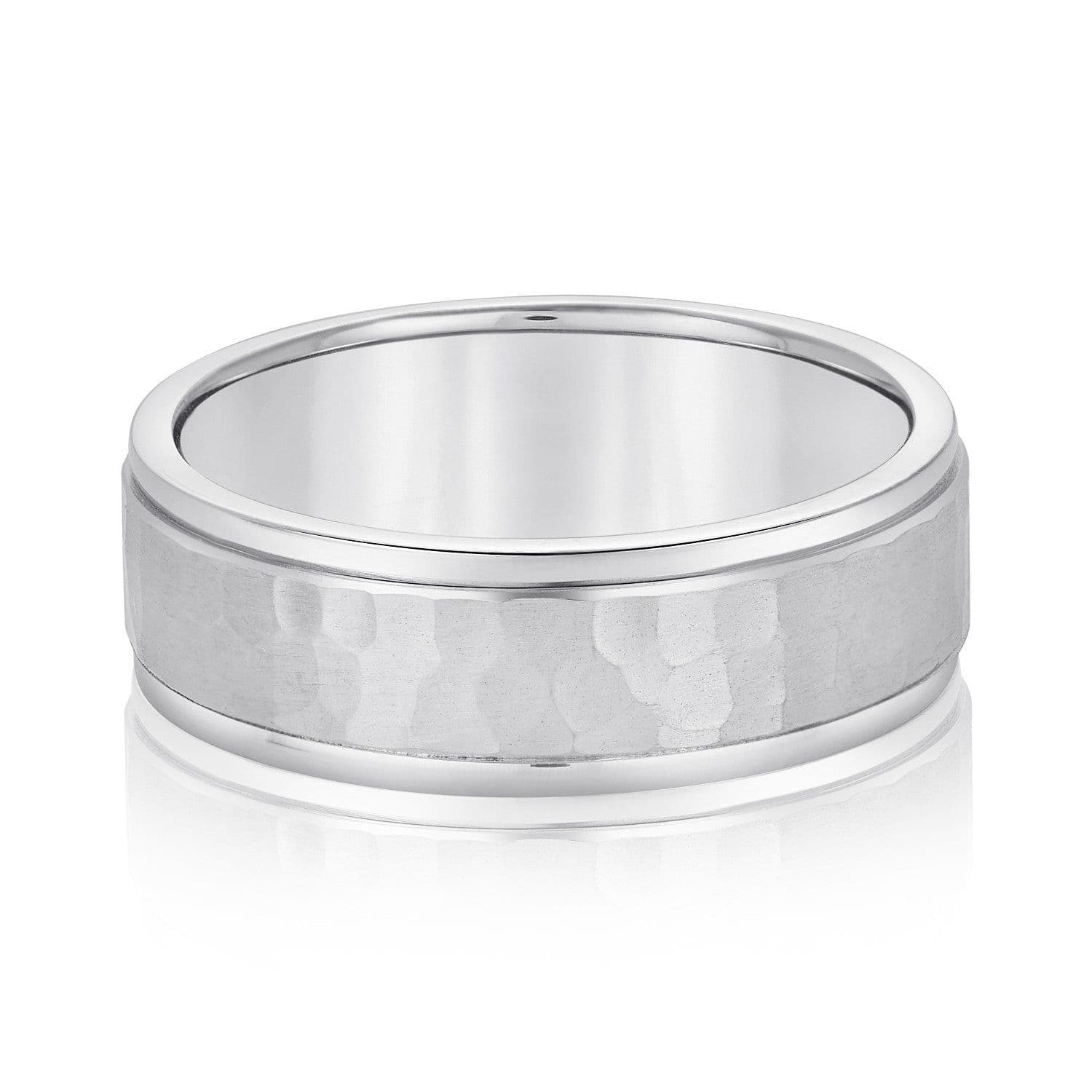 Men's Hammered Center Wedding Band