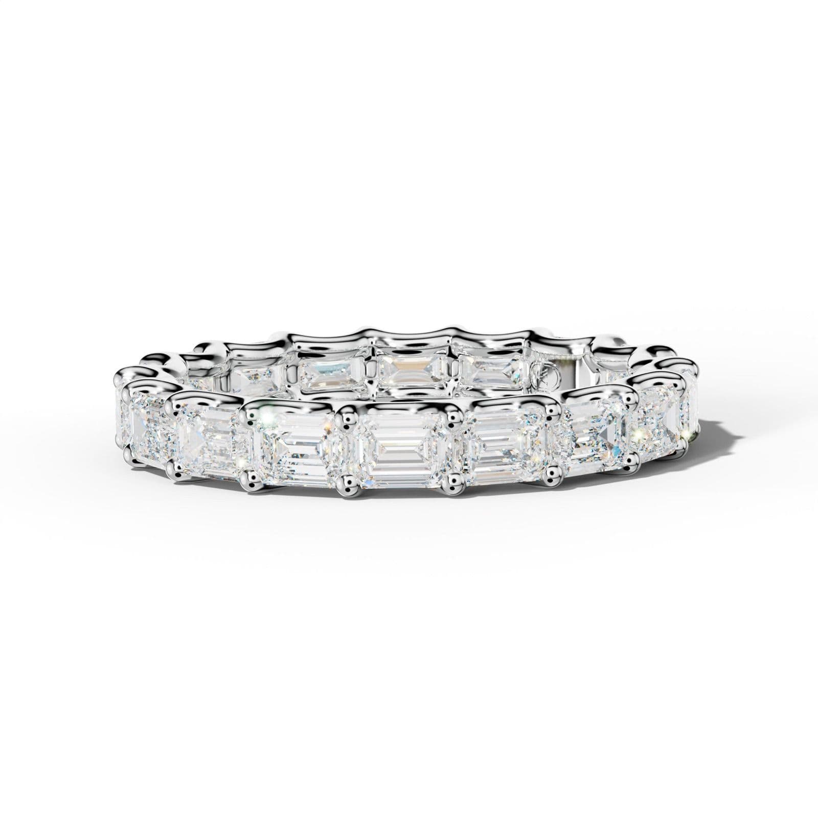 4.0 Carat East West Emerald Diamond Eternity Band U Prong