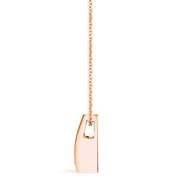 Hug Bezel Set Round Diamond Solitaire Necklace Pendant-VIRABYANI