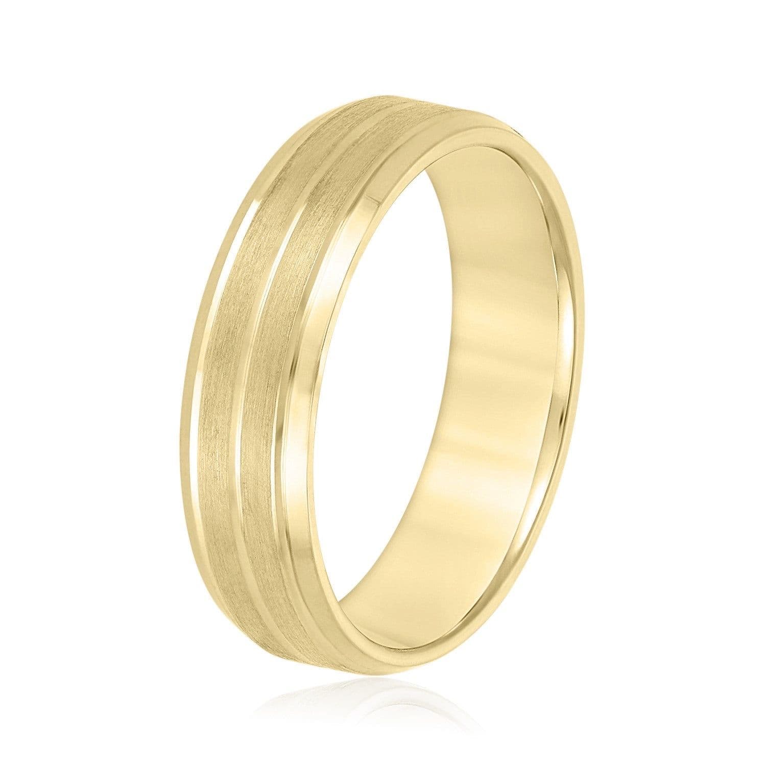 Sand Blast Men's Wedding Band with a Single Center Strip