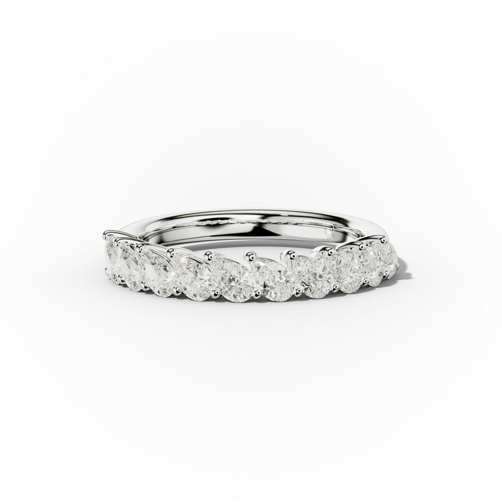 1.0 Carat Slanted Pear Diamond Anniversary Ring