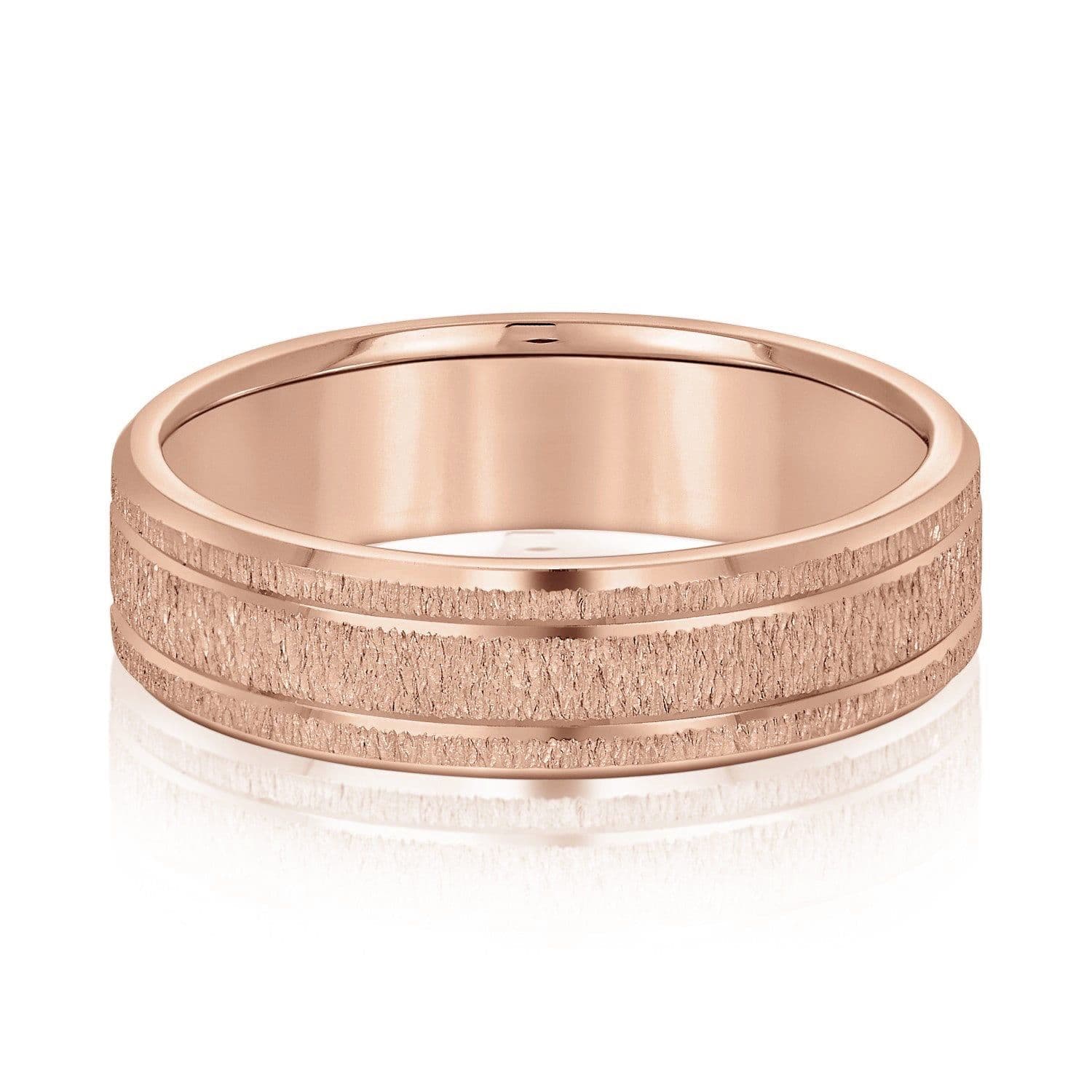 Men's Classic Carved Design Band with Double Lines
