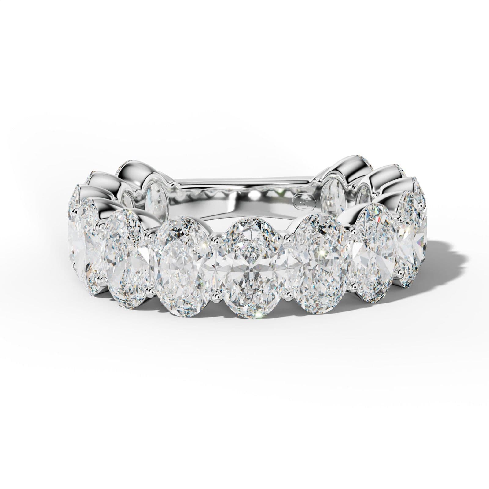 6.0 Carat Oval Diamond 3/4 Anniversary Band Shared Prong Low-Set Design