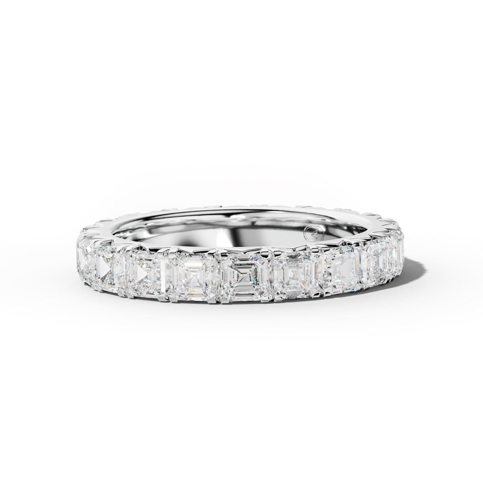4.0 Carat Asscher Diamond French Pave Eternity Band