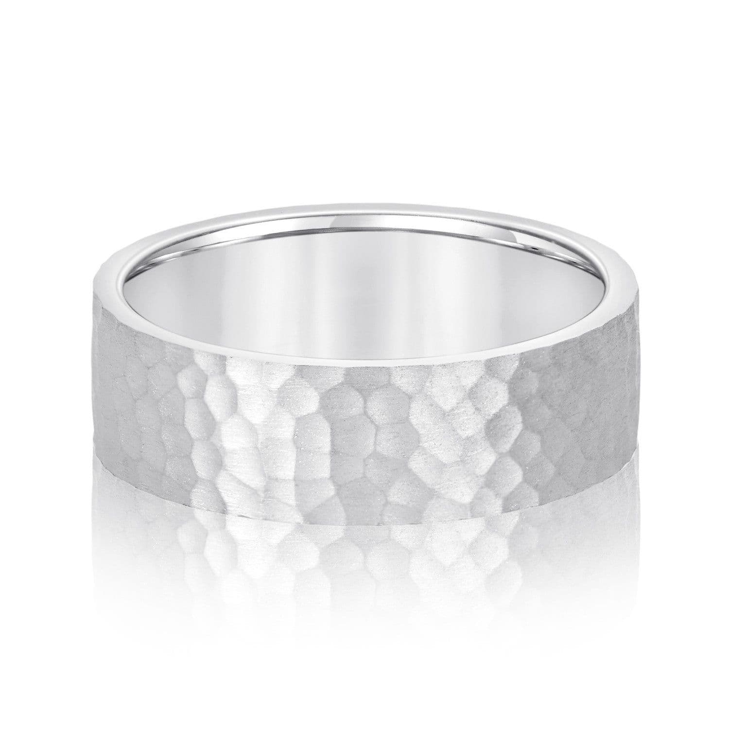Men's Flat Hammered Band Timeless Texture