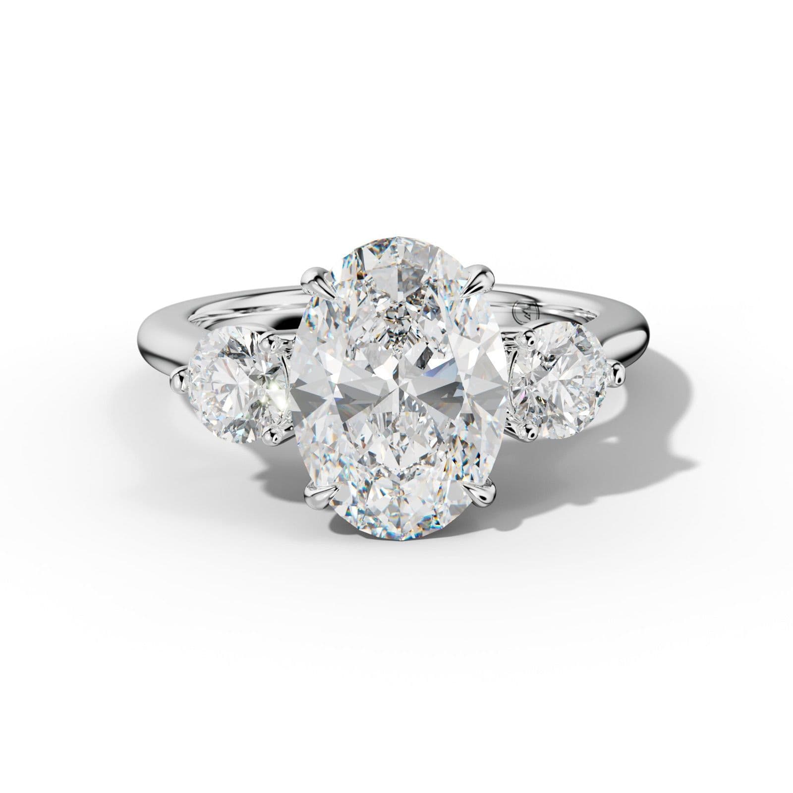 Elsa Oval Diamond Round Side Diamond Engagement Ring