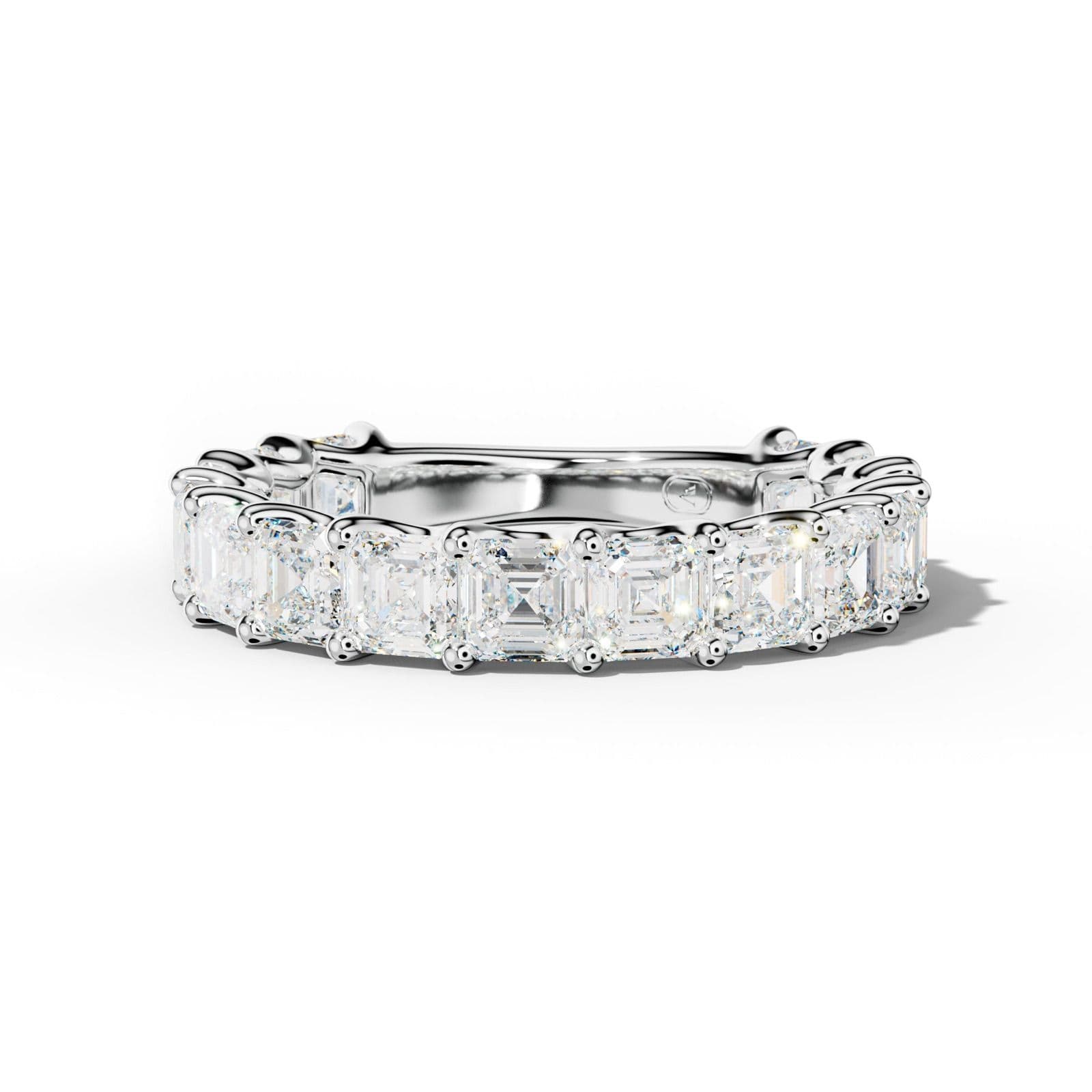 4.0 Carat Asscher Diamond 3/4 Anniversary Band U Prong