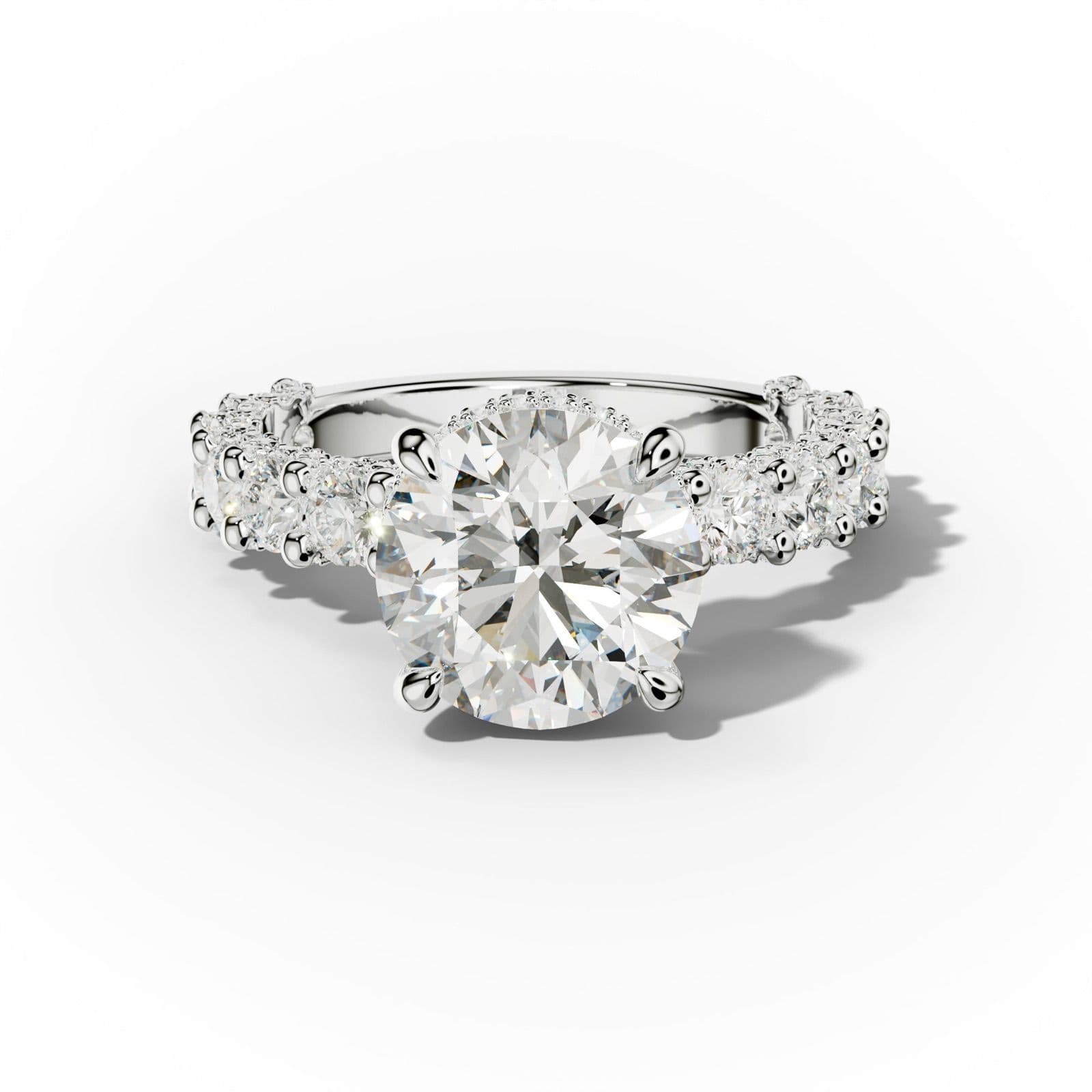 Savannah Round Diamond Engagement Ring With Hidden Halo