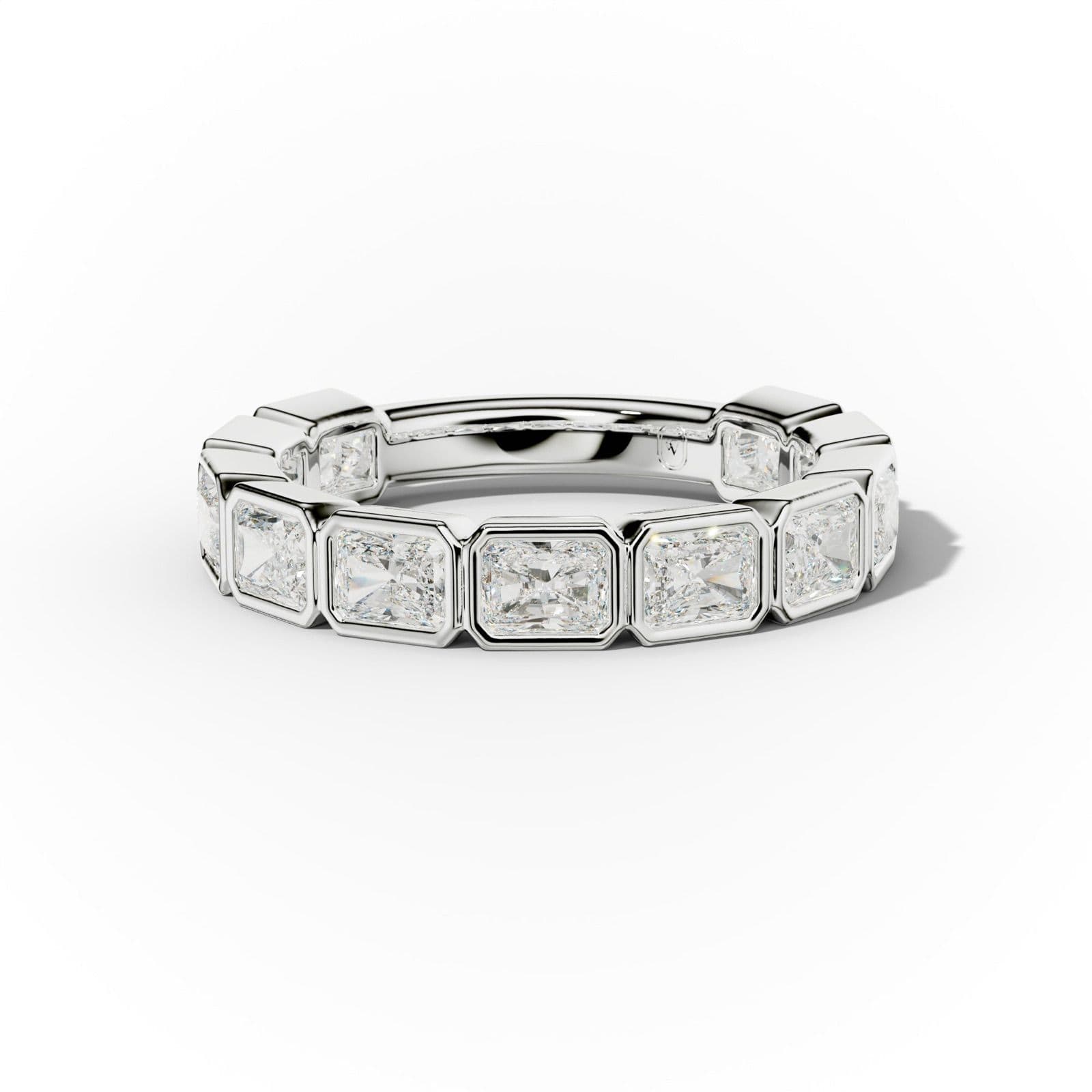 2.0 Carat East West Radiant Cut Bezel Set Diamond Anniversary Band